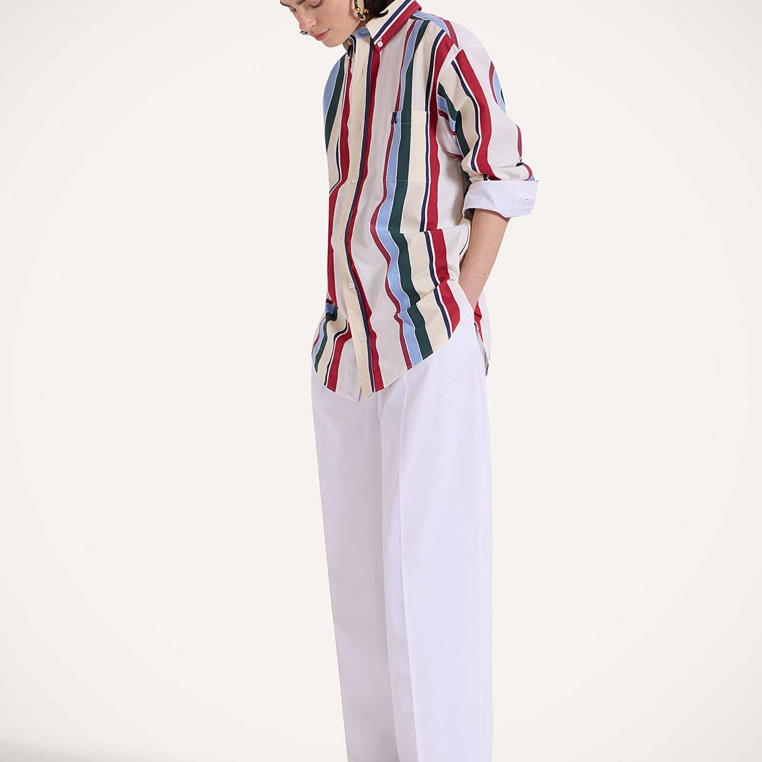 La Doublej Better Than Your Boyfriend Striped Cotton-blend Poplin Shirt In Stripes Multicolor