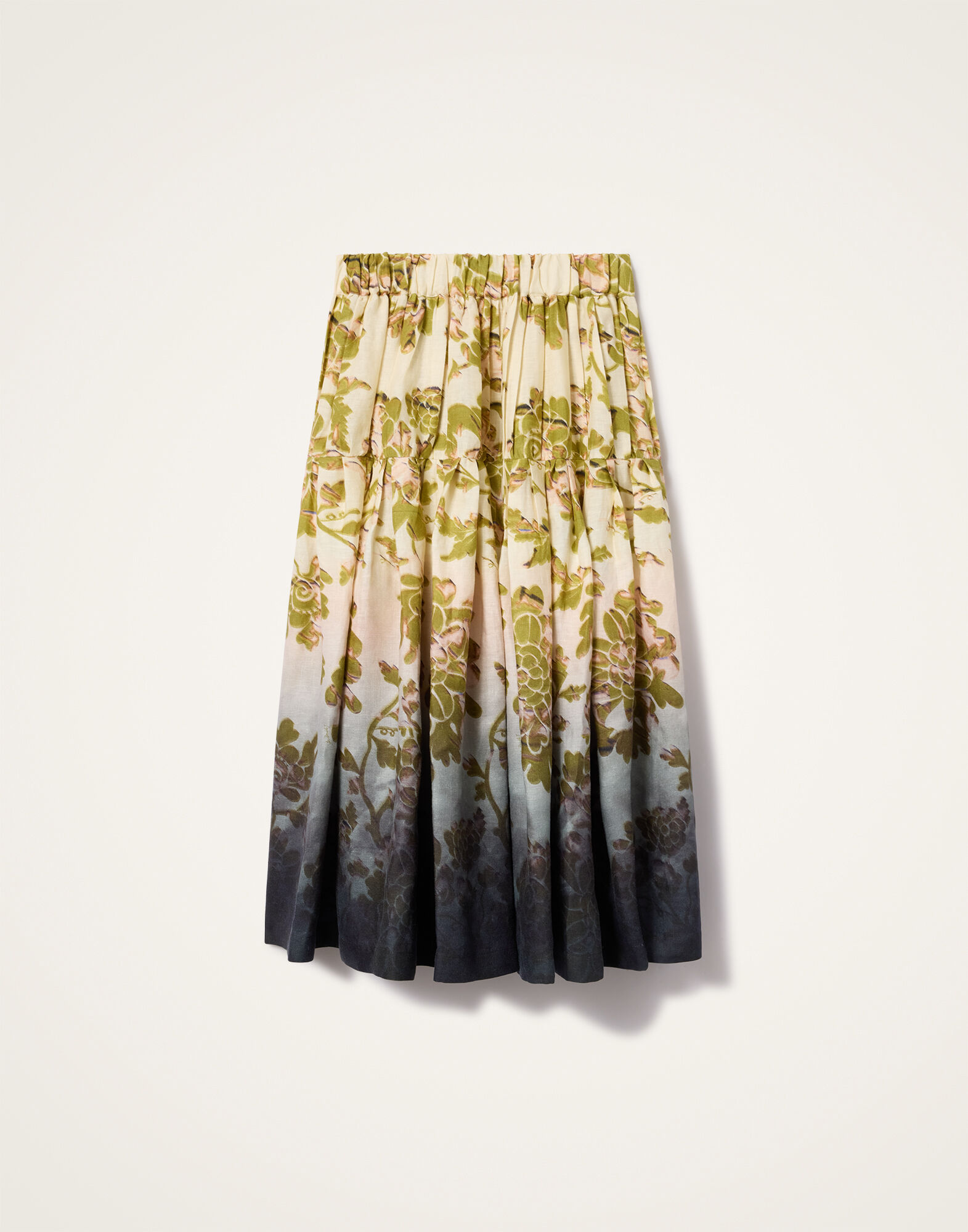 La DoubleJ Gala Skirt Oasis Ombr&eacute; Plac&eacute;e Green & Black SKI0202LIN014OAO01GR02