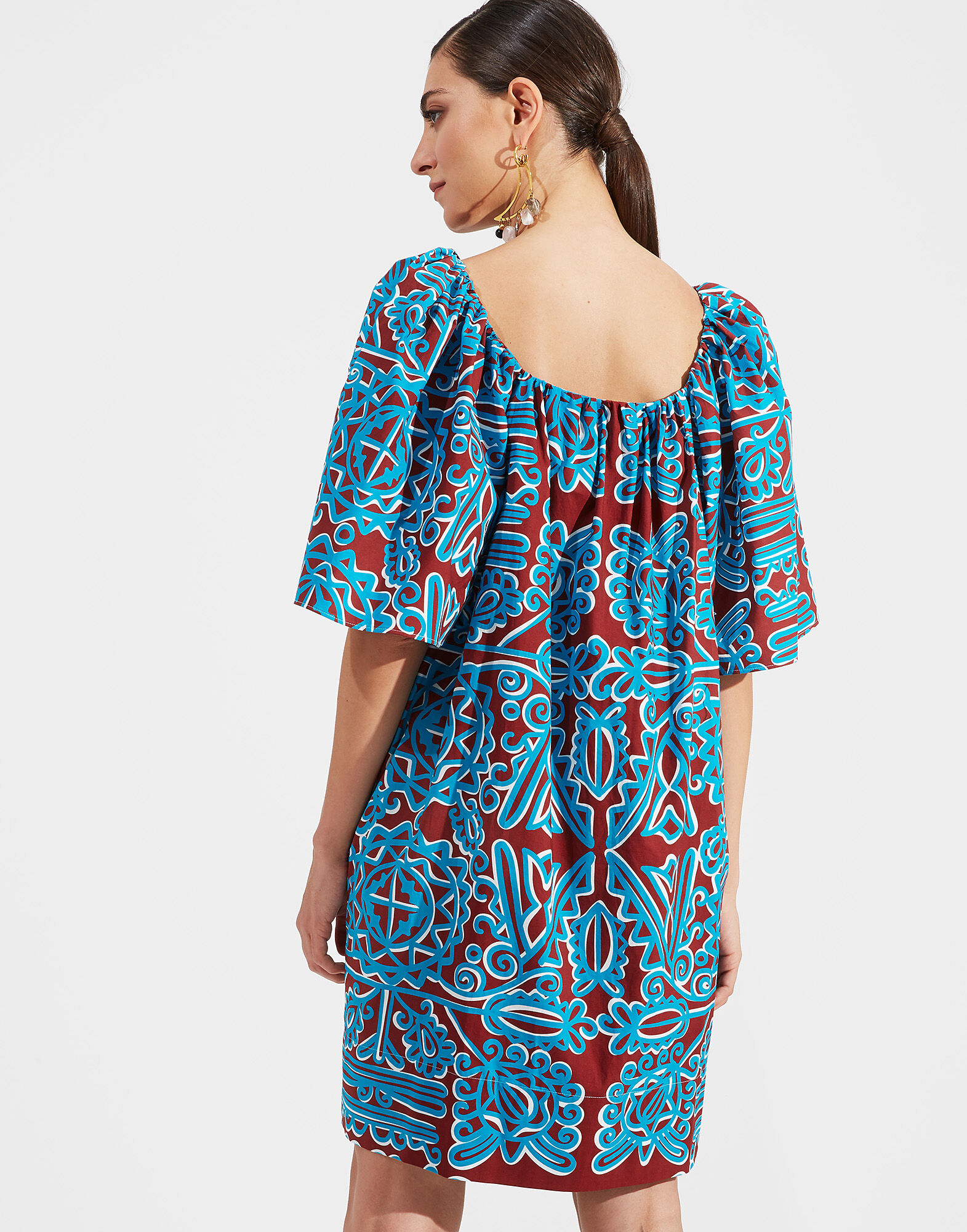 LaDoubleJ Rapunzel Dress Parnaveg Turchese DRE0215COT001PRN0003