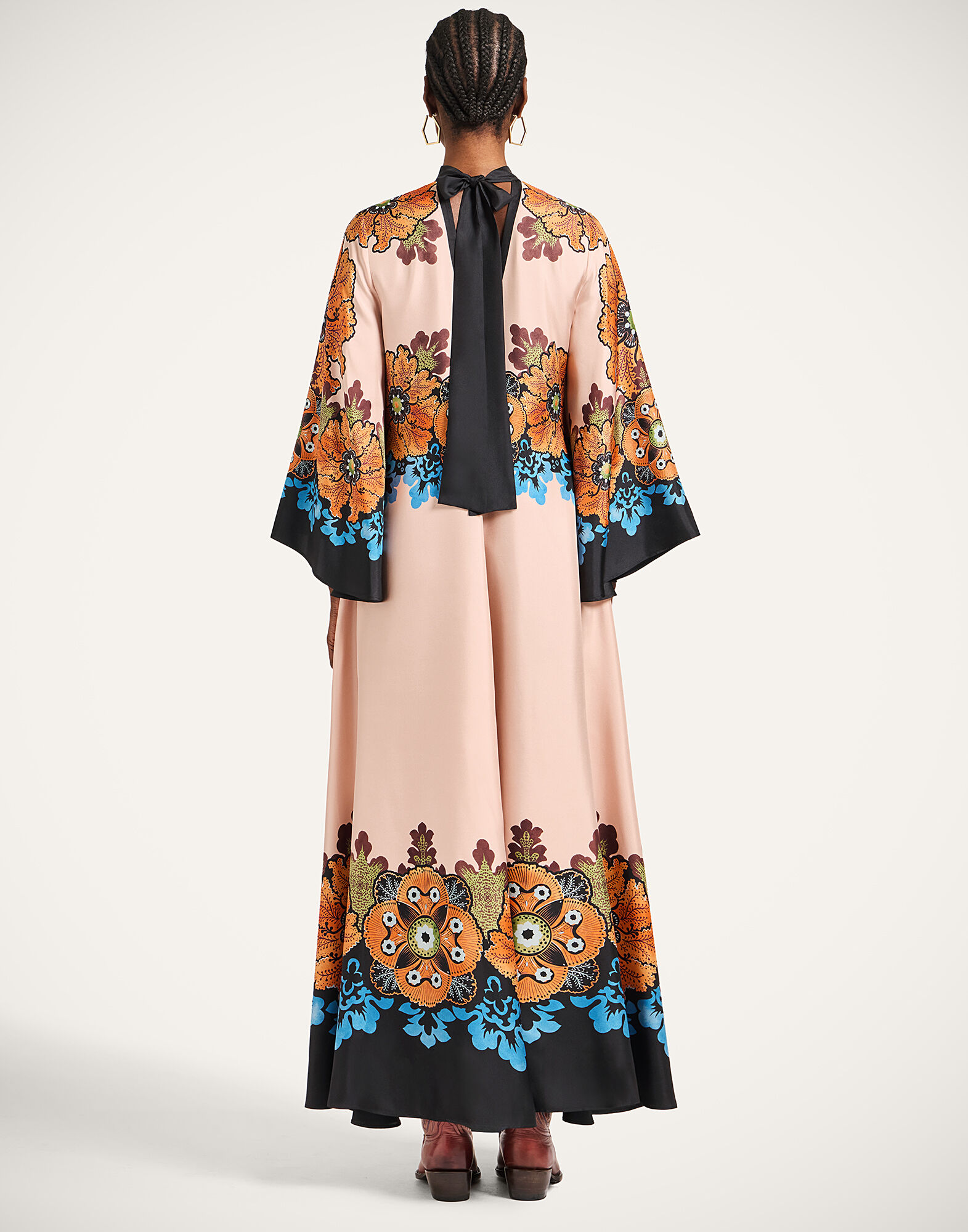 La DoubleJ Magnifico Dress Bounty Plac&eacute;e Orange DRE0232SIL006BOU01OR02