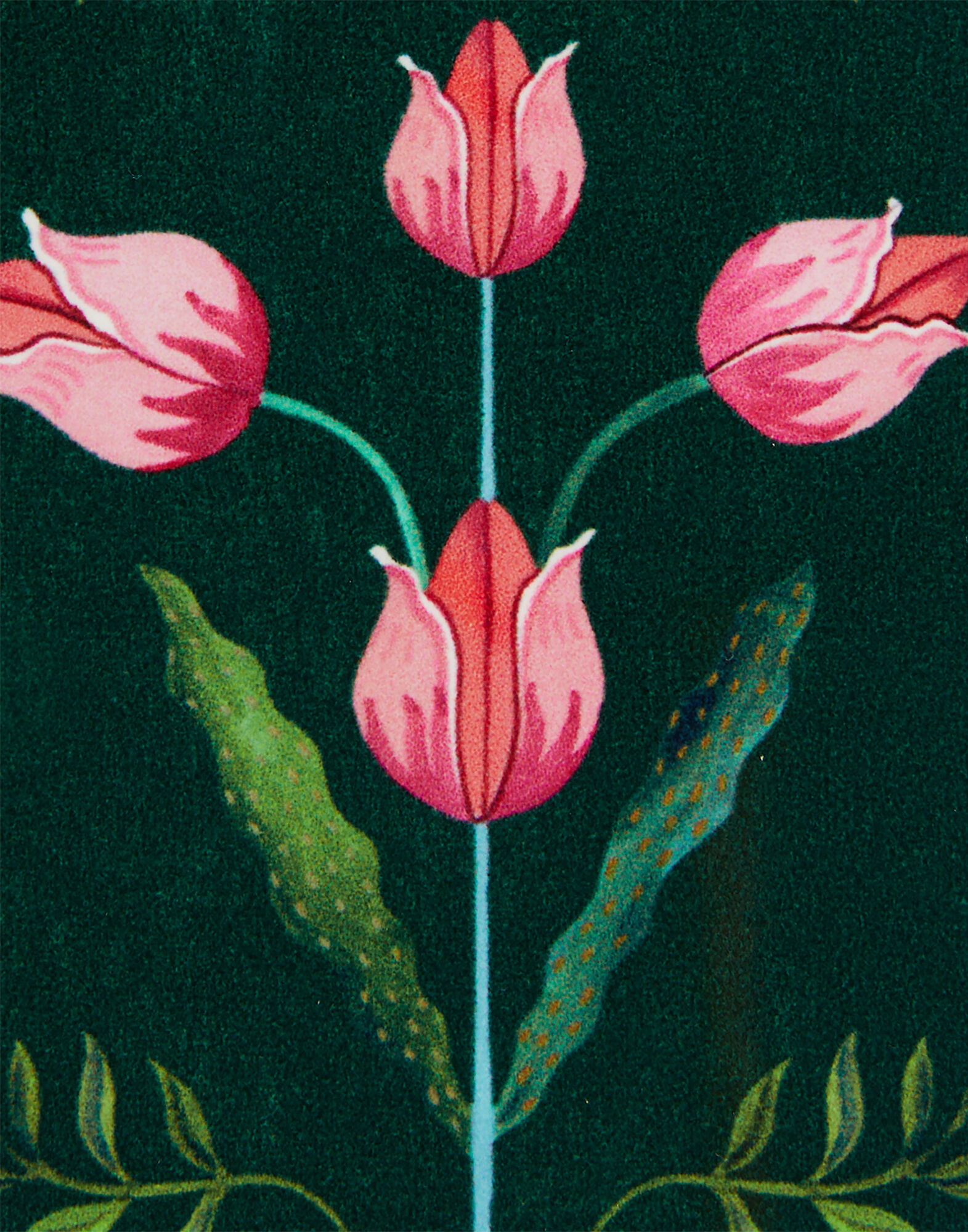 La DoubleJ Disk Coasters Set Of 4 Flora And Fauna Mix Dark Green CST0009CRK001HLE07GR03