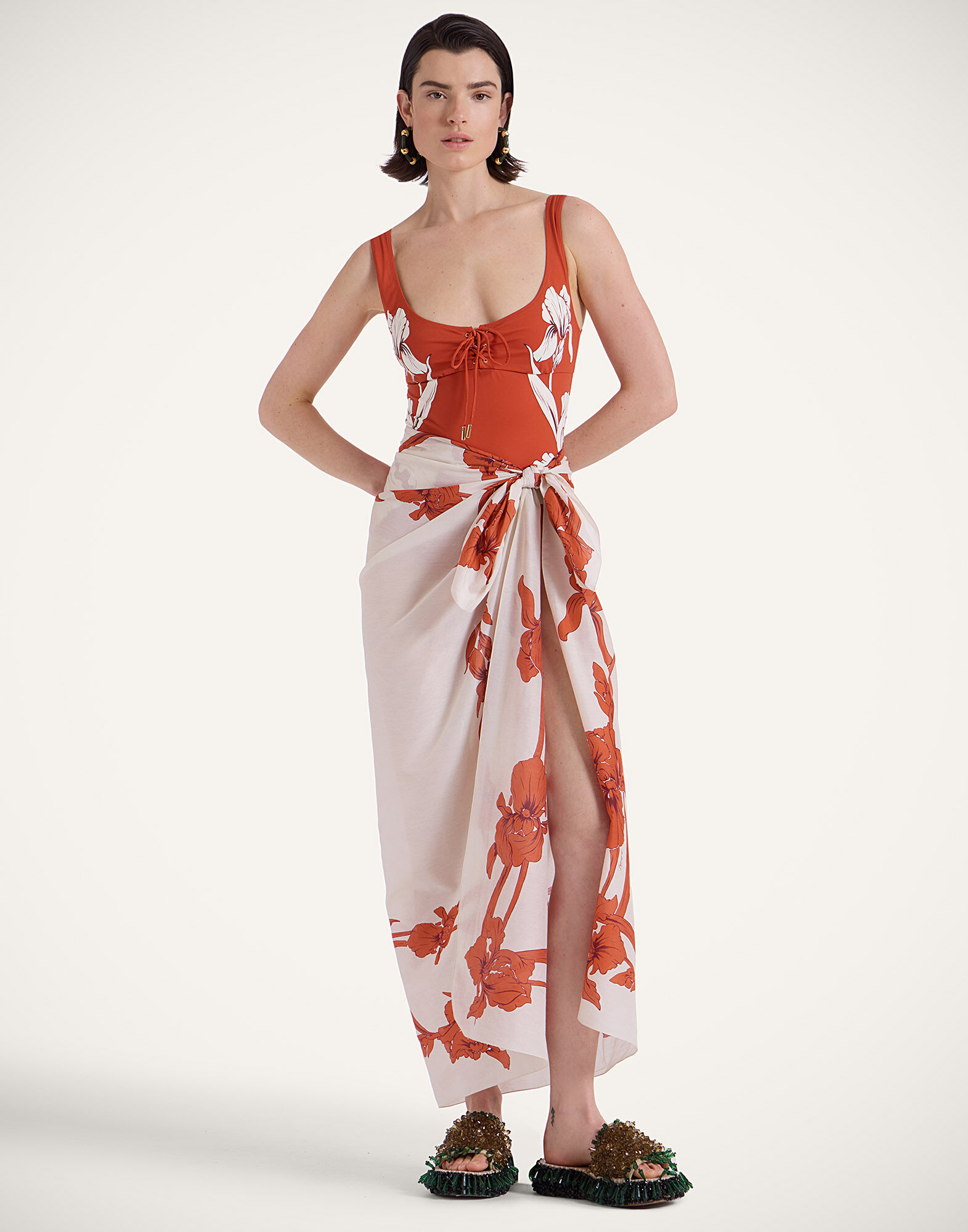 La DoubleJ Pareo Iris Plac&eacute;e Dark Orange SCA0052SIL010IRS07OR03