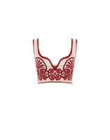 La DoubleJ Baia Crop Top La DoubleJ Baia Crop Top Medallion Placée Cream TOP0094COT037MED01WH03