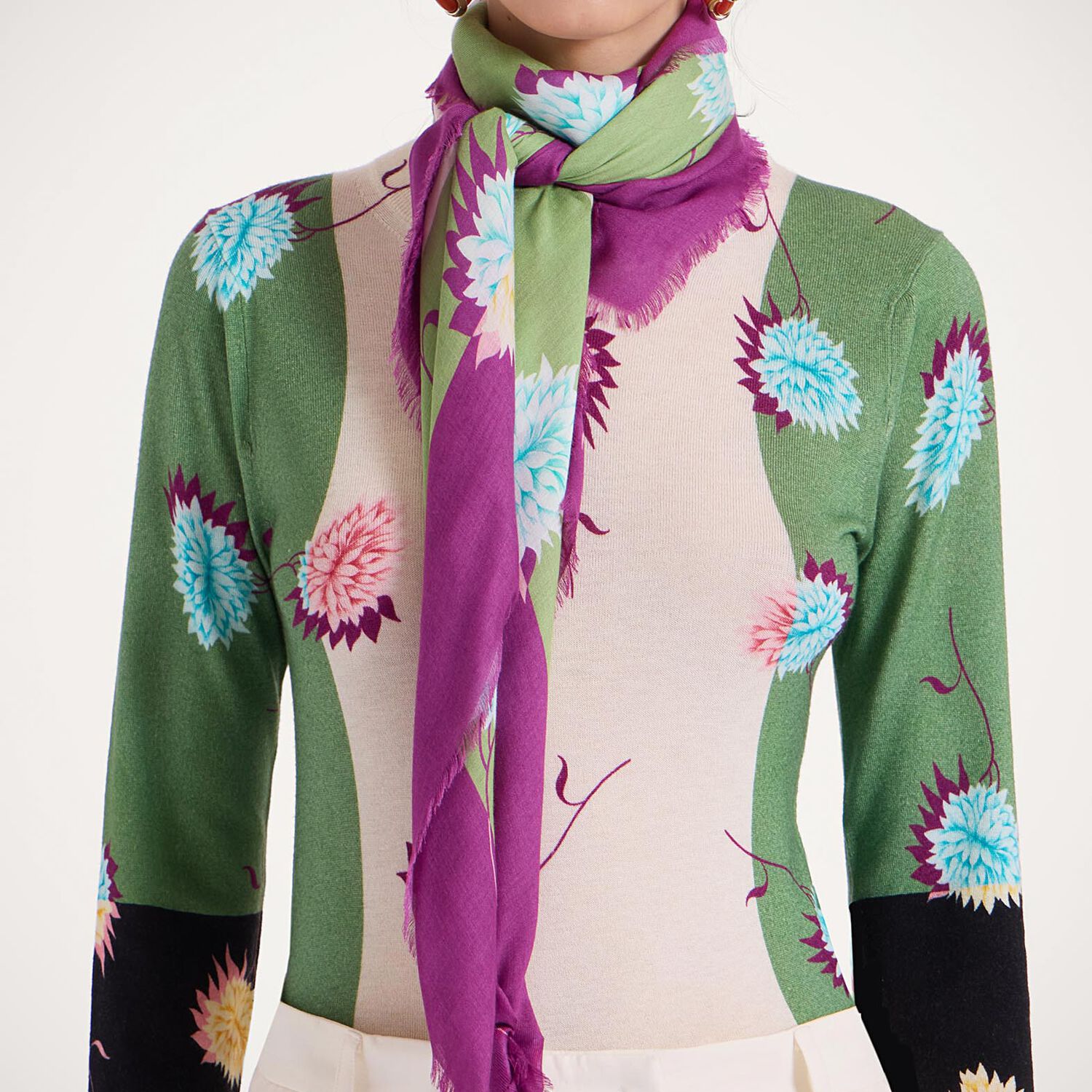 La Doublej Light Scarf In Derby Placée Multicolor