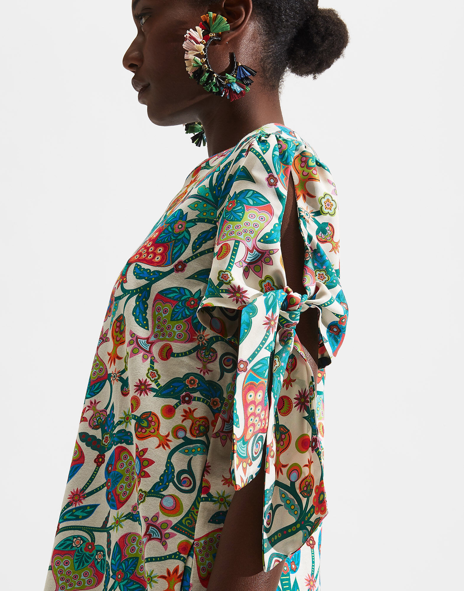 LaDoubleJ Tie Dress Tree Of Life Bianco DRE0241JER002TFL0001