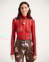 La DoubleJ Lacey Turtleneck La DoubleJ Lacey Turtleneck Solid Brick Red TOP0180LAC007SOLIDRE06