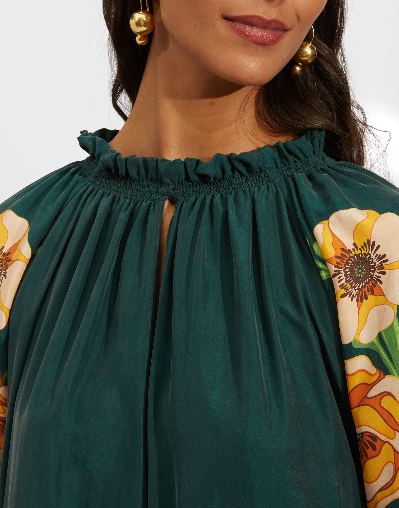 La DoubleJ Cerere Dress Poppies Green Plac&eacute;e DRE0399SIL009PPP0001