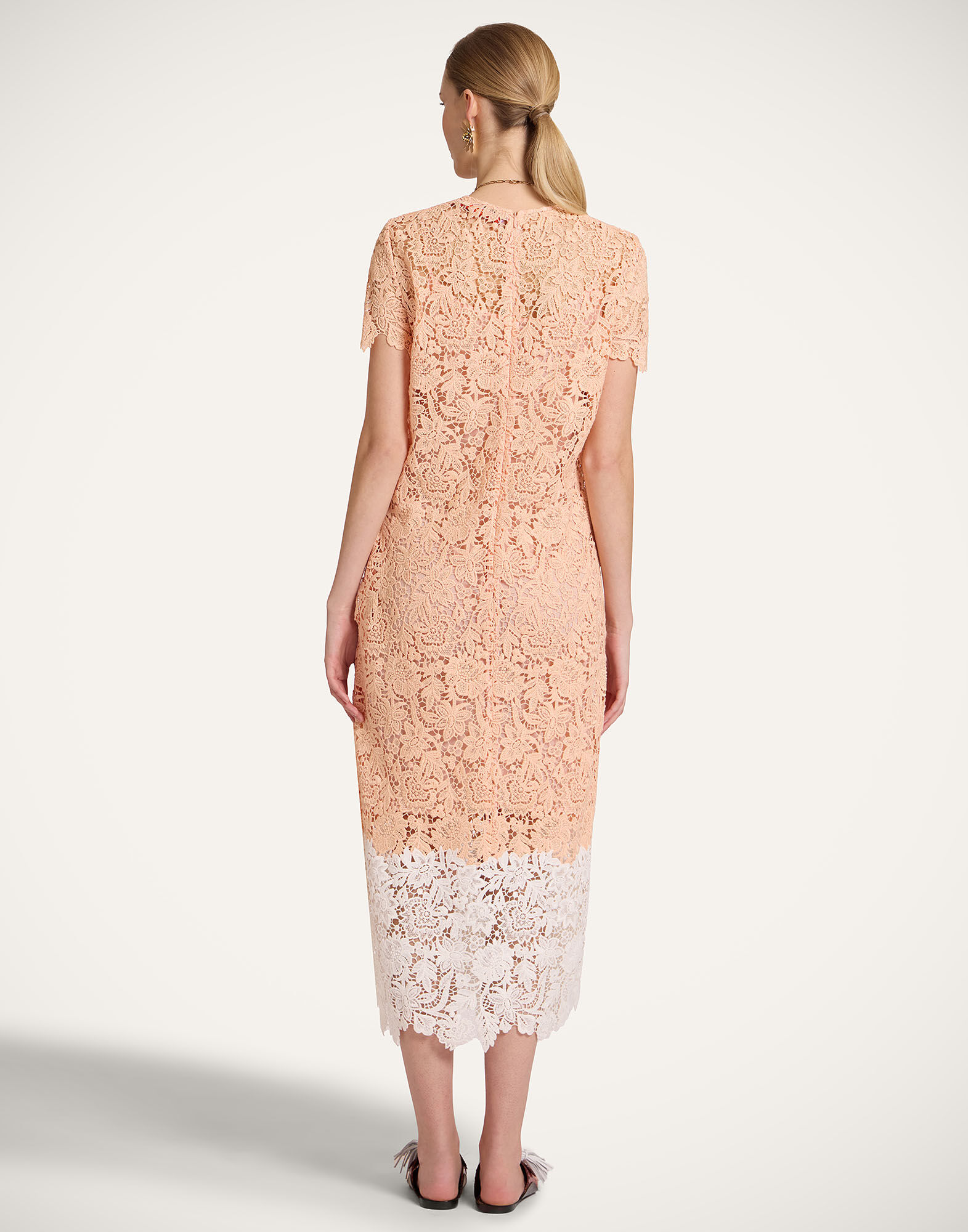 La DoubleJ Super Swing Dress Solid Apricot DRE1065LAC013SOLIDOR11