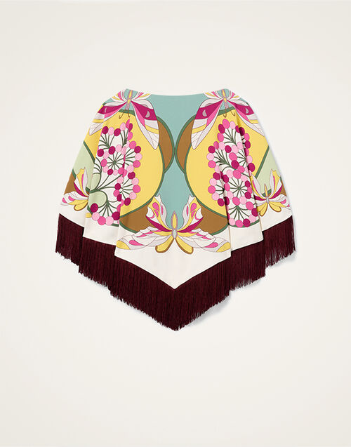 La DoubleJ Reversible Mini Poncho Top Florette Plac&eacute;e Fuchsia SCA0077VIS011FLO08PI03