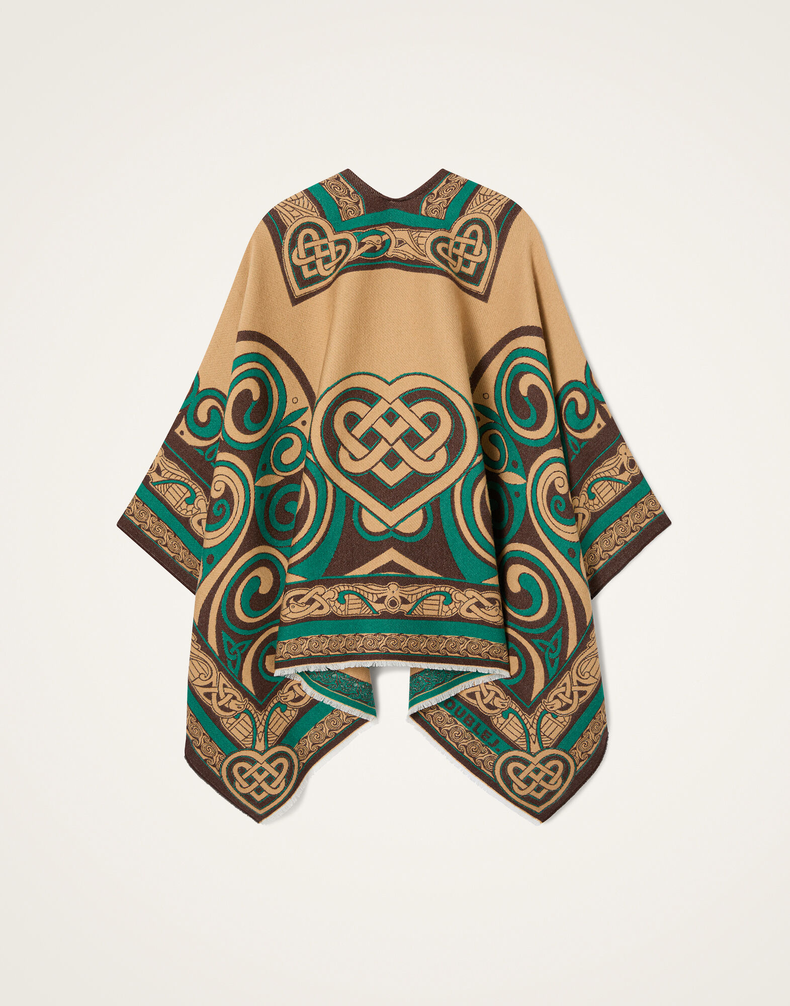 La DoubleJ Soul Poncho Kells Plac&eacute;e Camel SCA0059WOL025KEL03BR04
