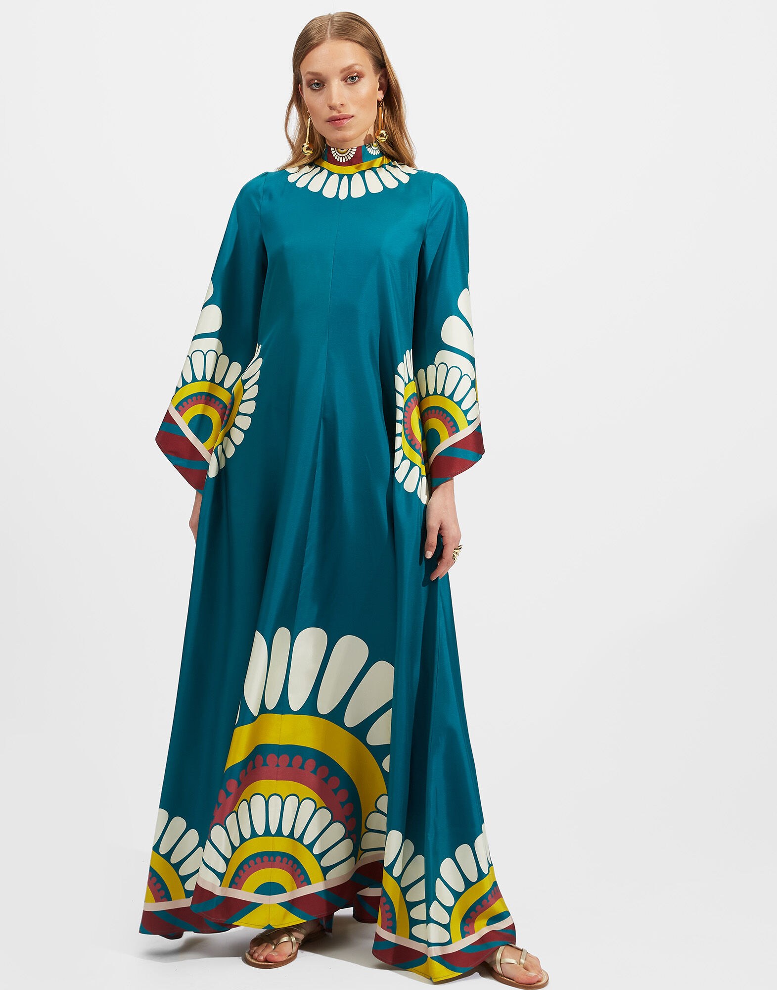 La DoubleJ Magnifico Dress Blue Solar Plac&eacute;e DRE0232SIL006SOL0005