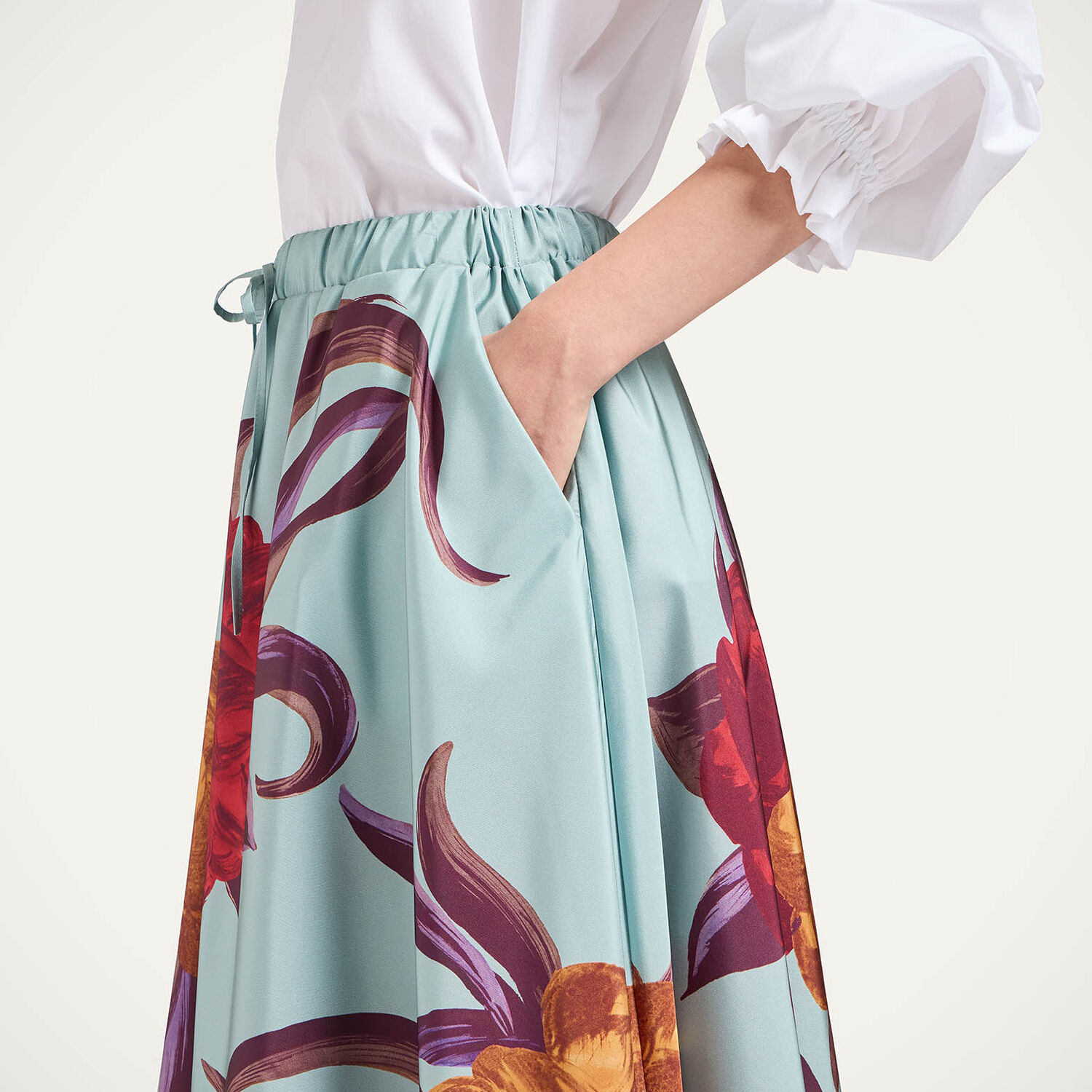 La Doublej Drawstring Skirt In Green