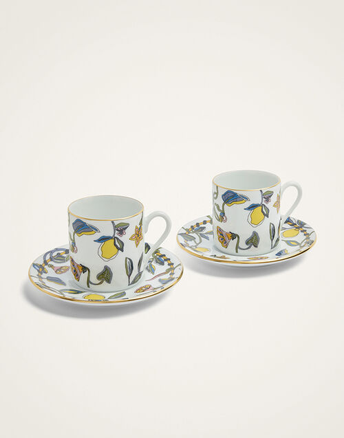 La DoubleJ Impero Espresso Cup Set Of 2 Borboni White CUP0011CER001BRN12WH01