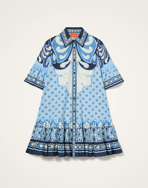 La DoubleJ Choux Dress Cocoon Plac&eacute;e Blue DRE0205COT097COC02BU03