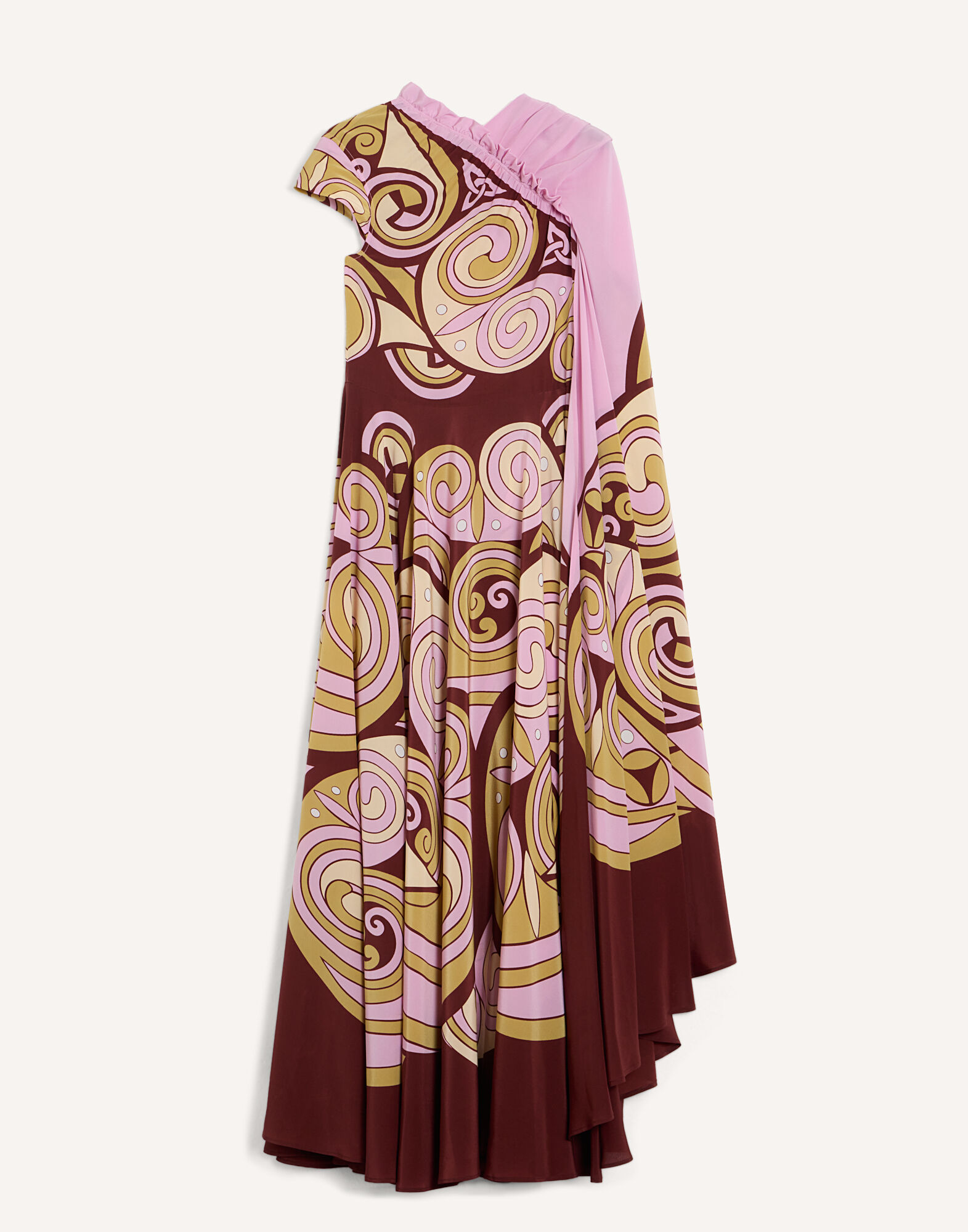 La DoubleJ One Shoulder Brigid Dress Kells Swirl Plac&eacute;e Pink DRE1129CRE002KLS01PI01