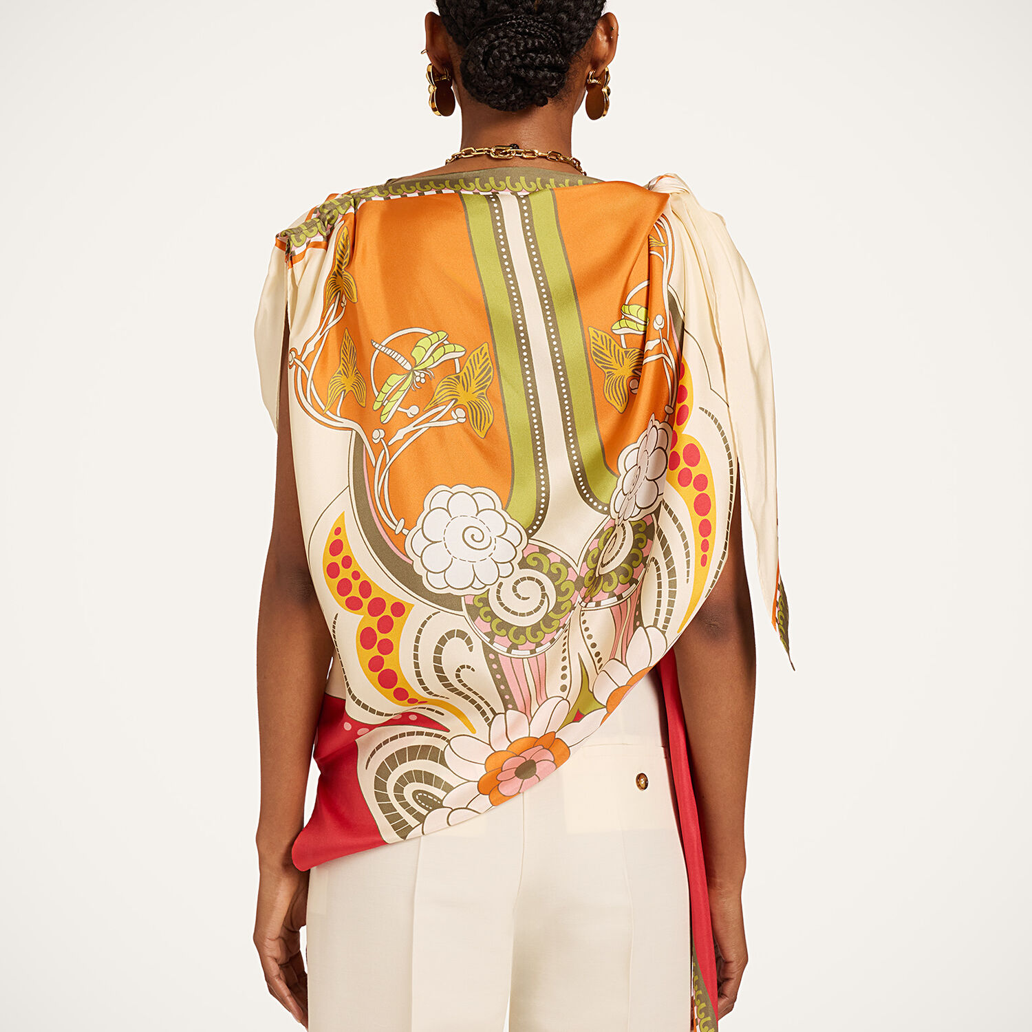  La Doublej Summer 2026 Collection: Vip Early Access Women - Full-on Foulard Ambrosia Placée Orange One Size 100% Silk 
