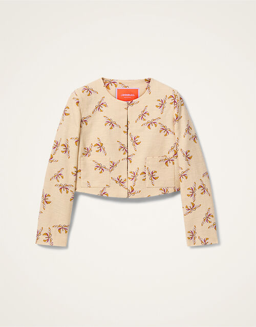 La DoubleJ Bijoux Jacket Farfalla Buttercream JAC0097COT005FAR08WH09
