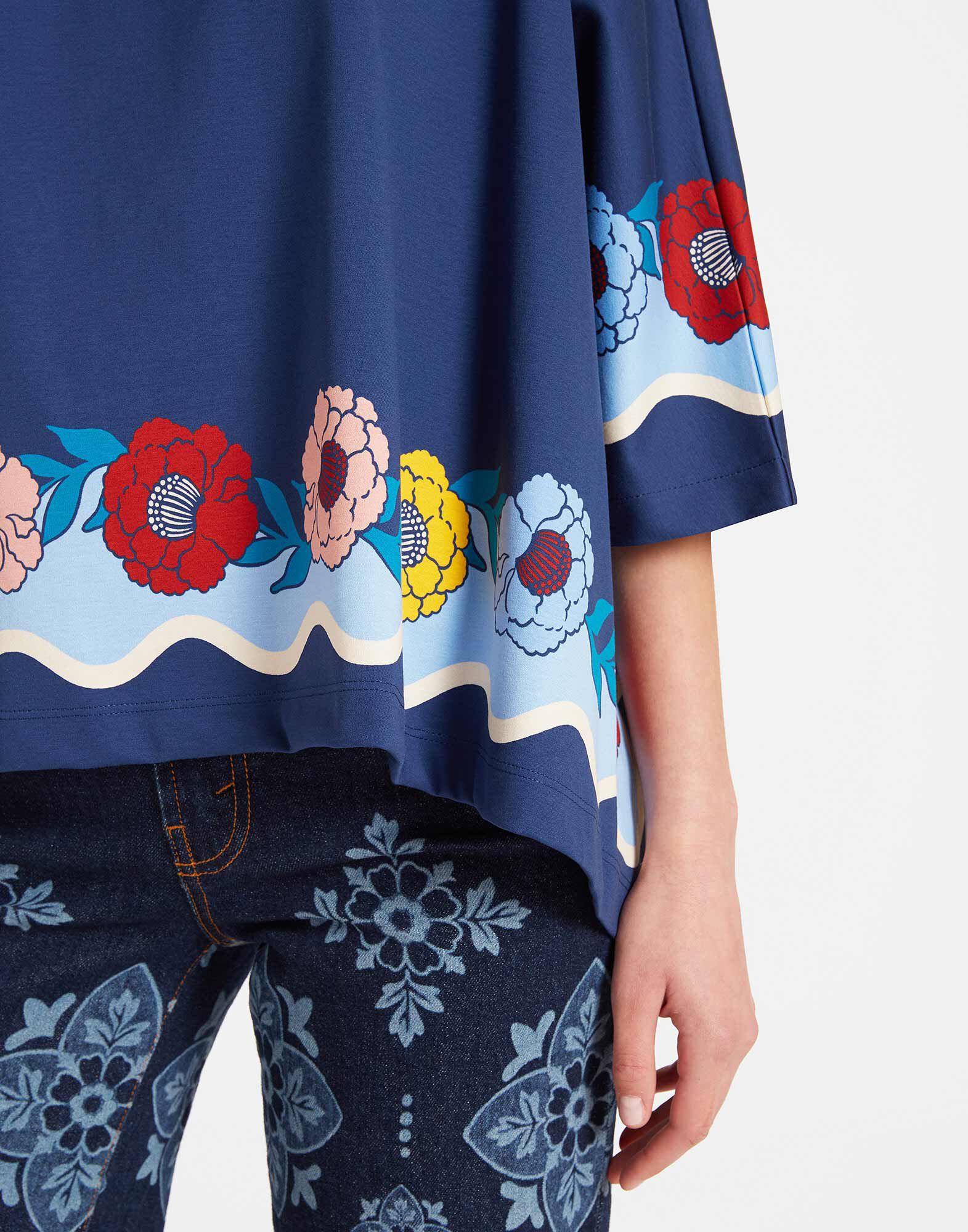 La DoubleJ Meditation Poncho Whitsun Plac&eacute;e Blue TOP0139JER025FSK03BU03