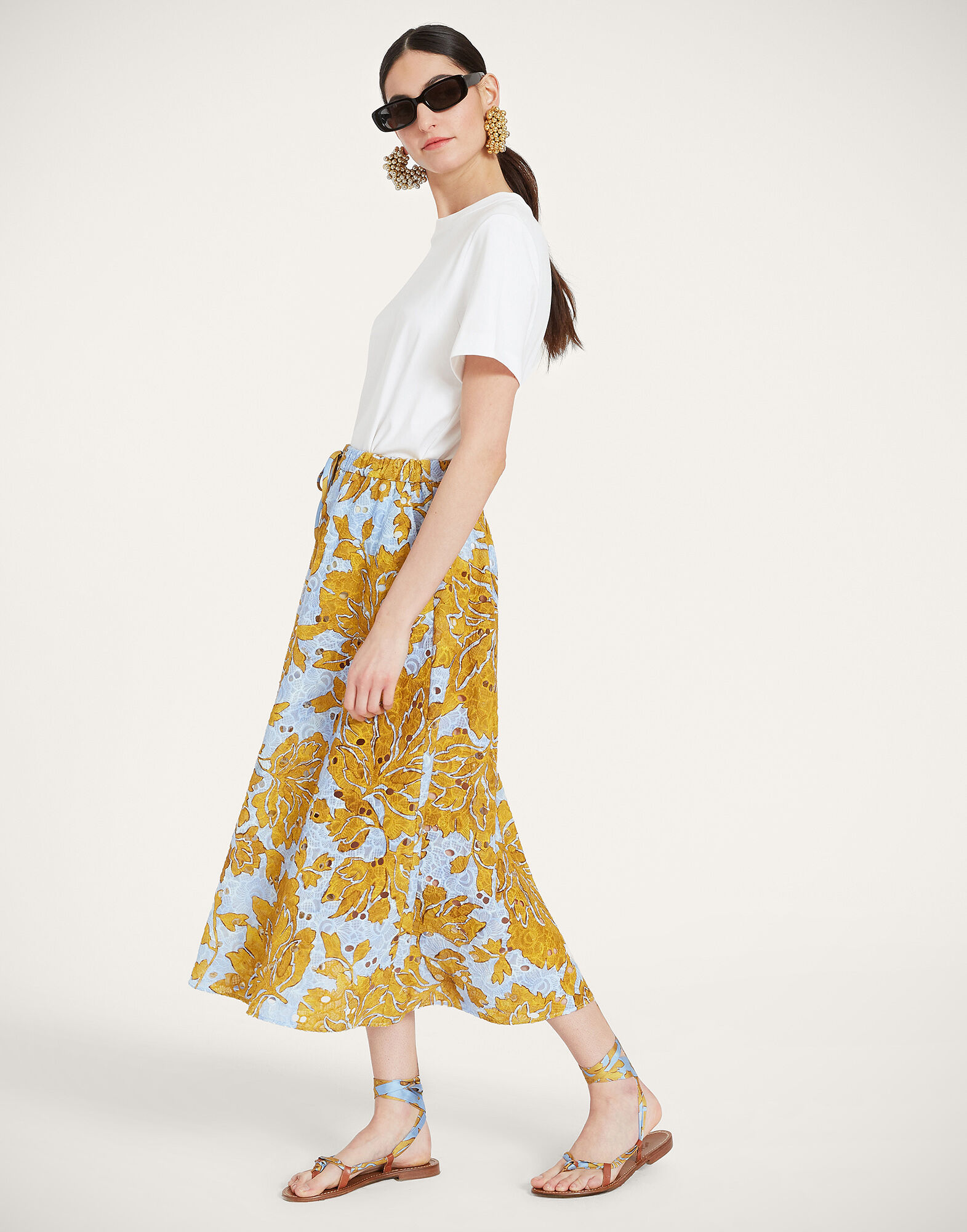 La DoubleJ Drawstring Skirt Tangle Light Blue SKI0098EMB031TAN01BU01