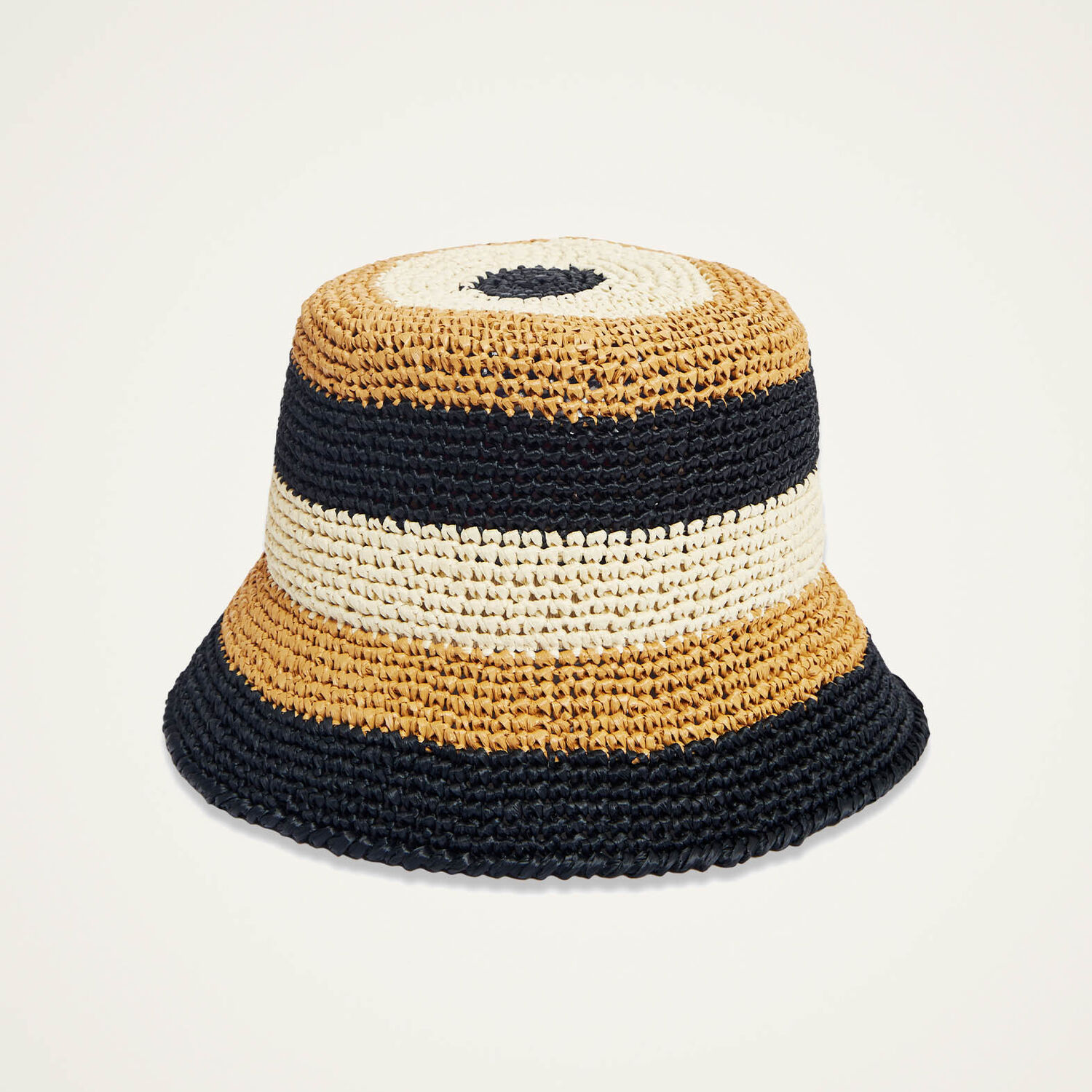 La Doublej Bucket Hat In Colour Block Light Beige