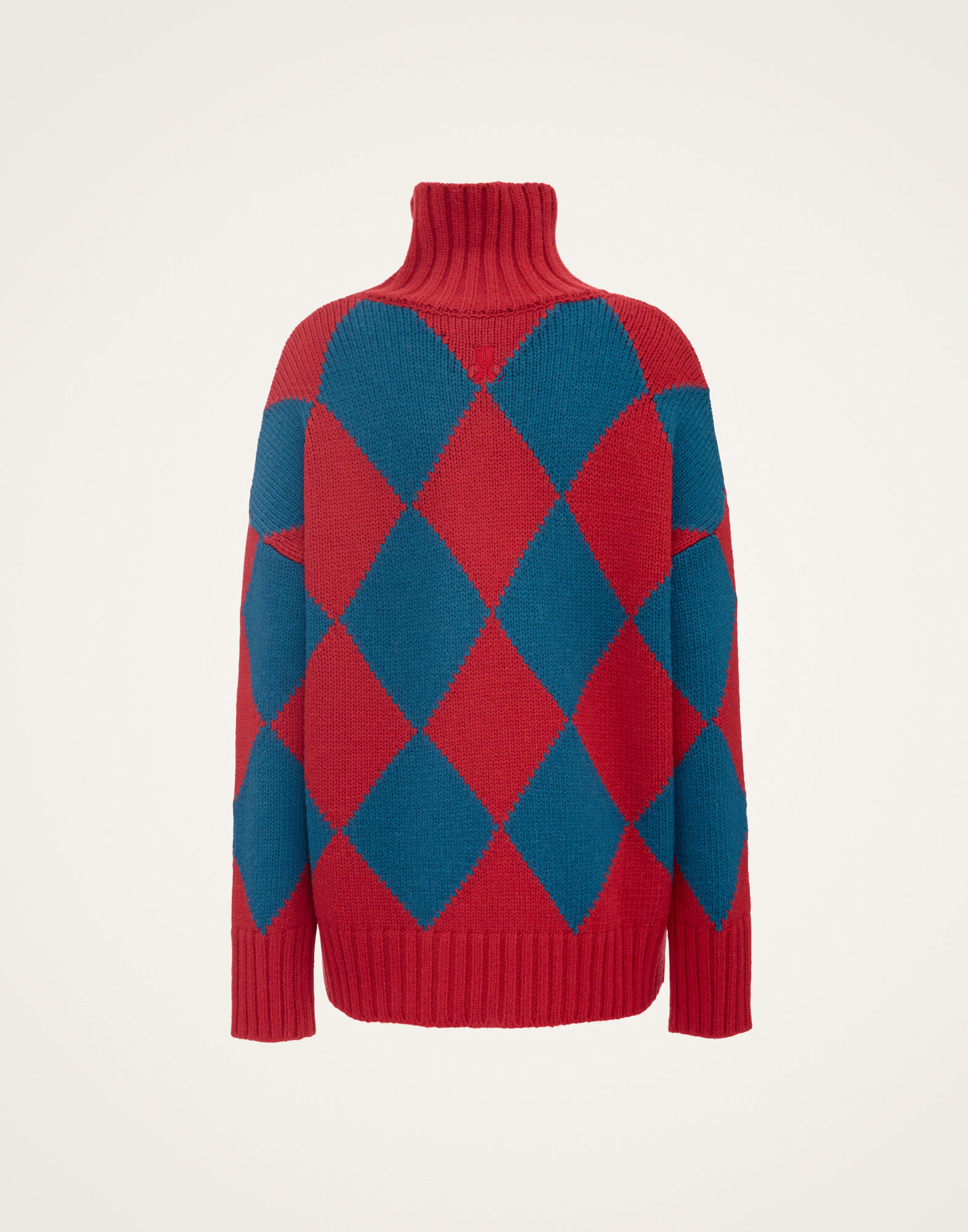 Argyle Sweater in Red & Blue for Women | La DoubleJ