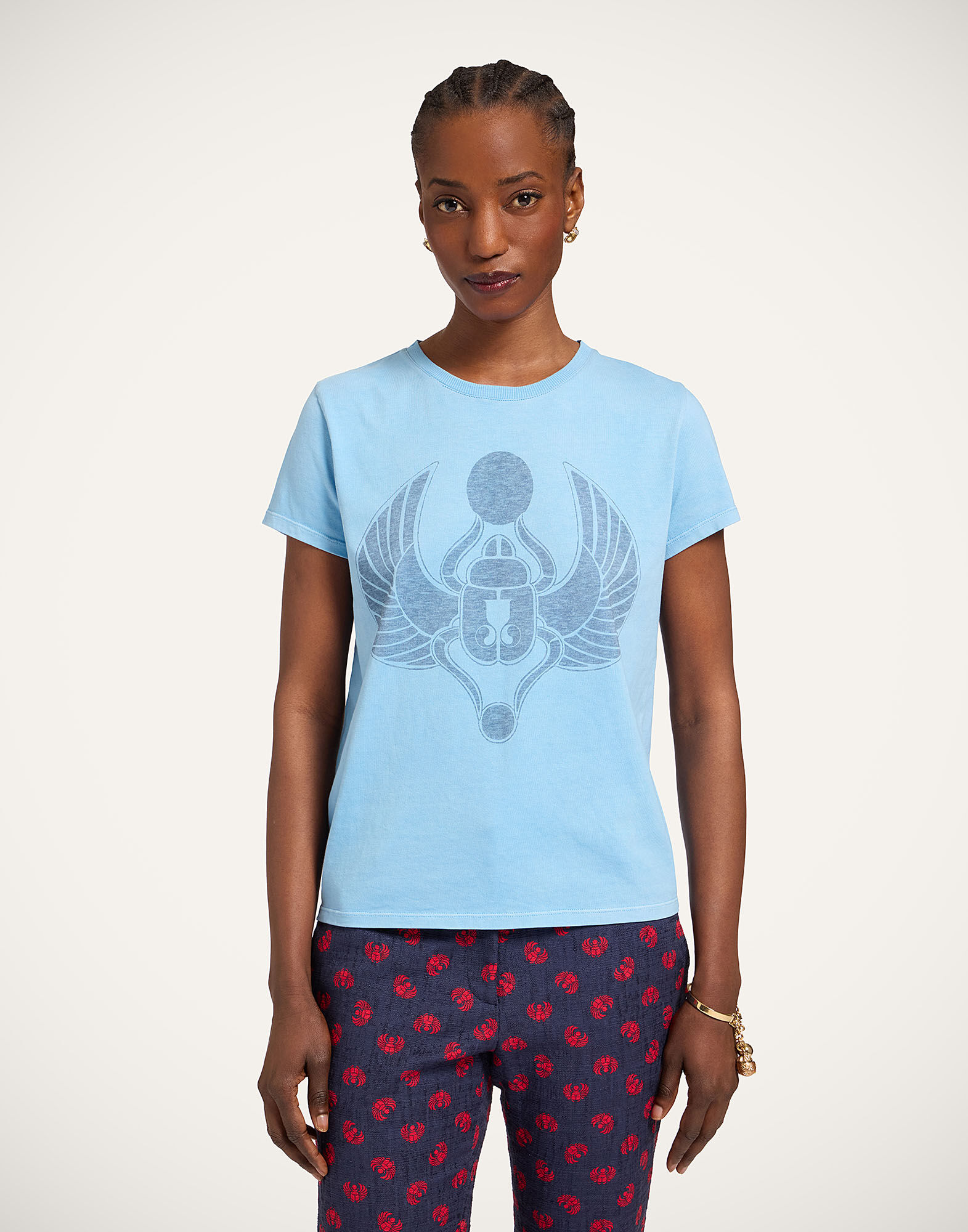 La DoubleJ High Tee Shirt Talismania Light Blue TSH0069JER079TAL01BU14