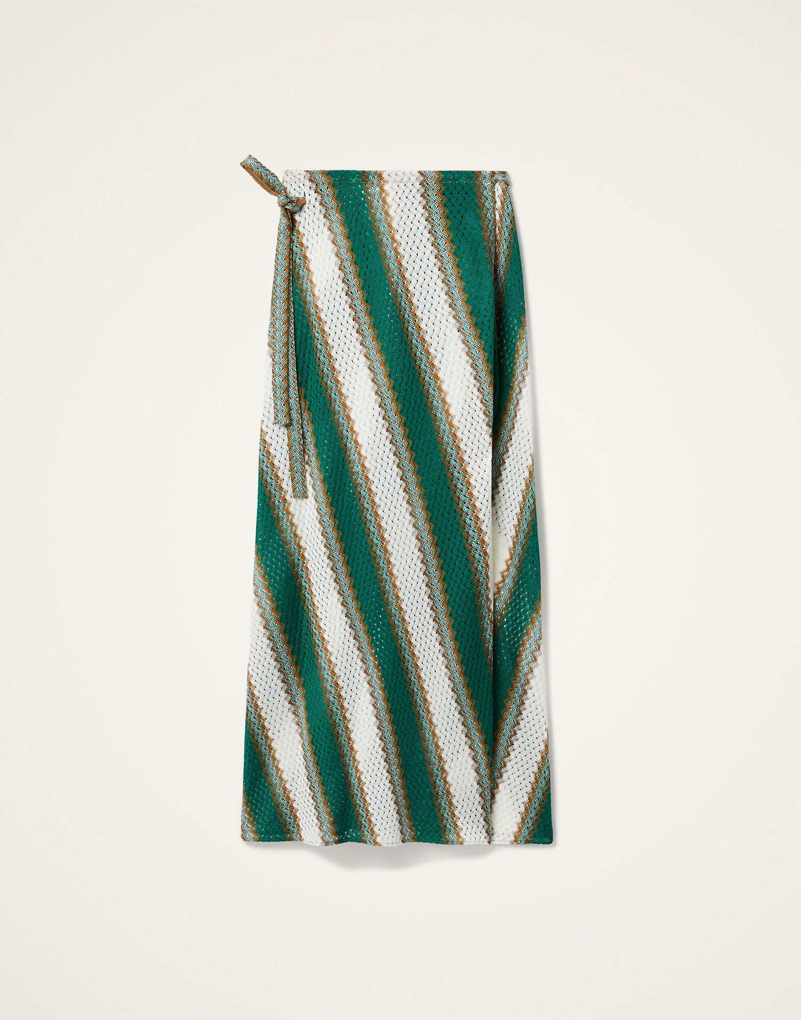 La DoubleJ Sarong Skirt Color Block Emerald & White SKI0088VIS025CLB23GR04