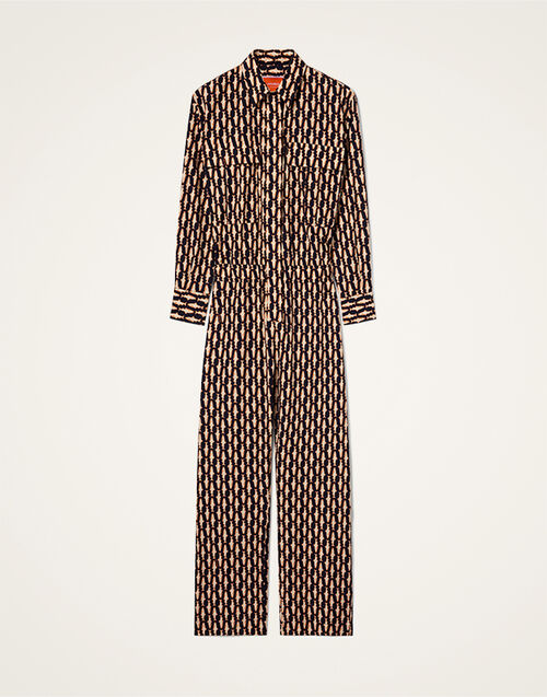 La DoubleJ Aviator Jumpsuit Pesciolini Blue DRE0489COT039PES04BU03