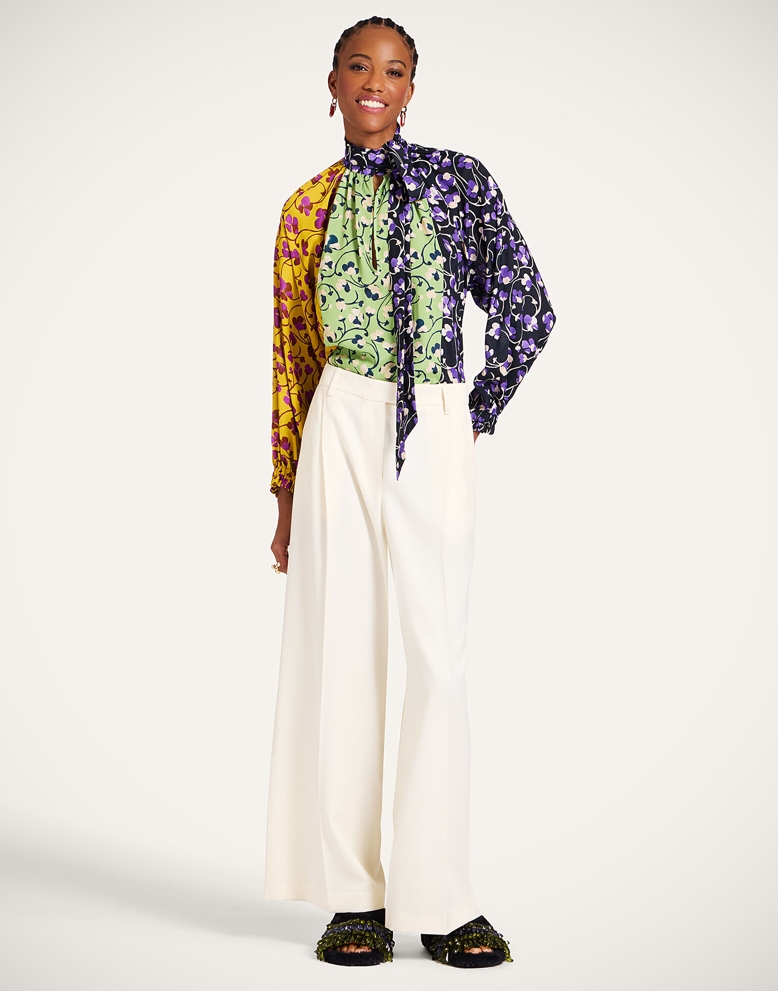 La DoubleJ Cerere Blouse Honeysuckle Tricolor Plac&eacute;e Yellow SHI0086VIS019HNY04YE02