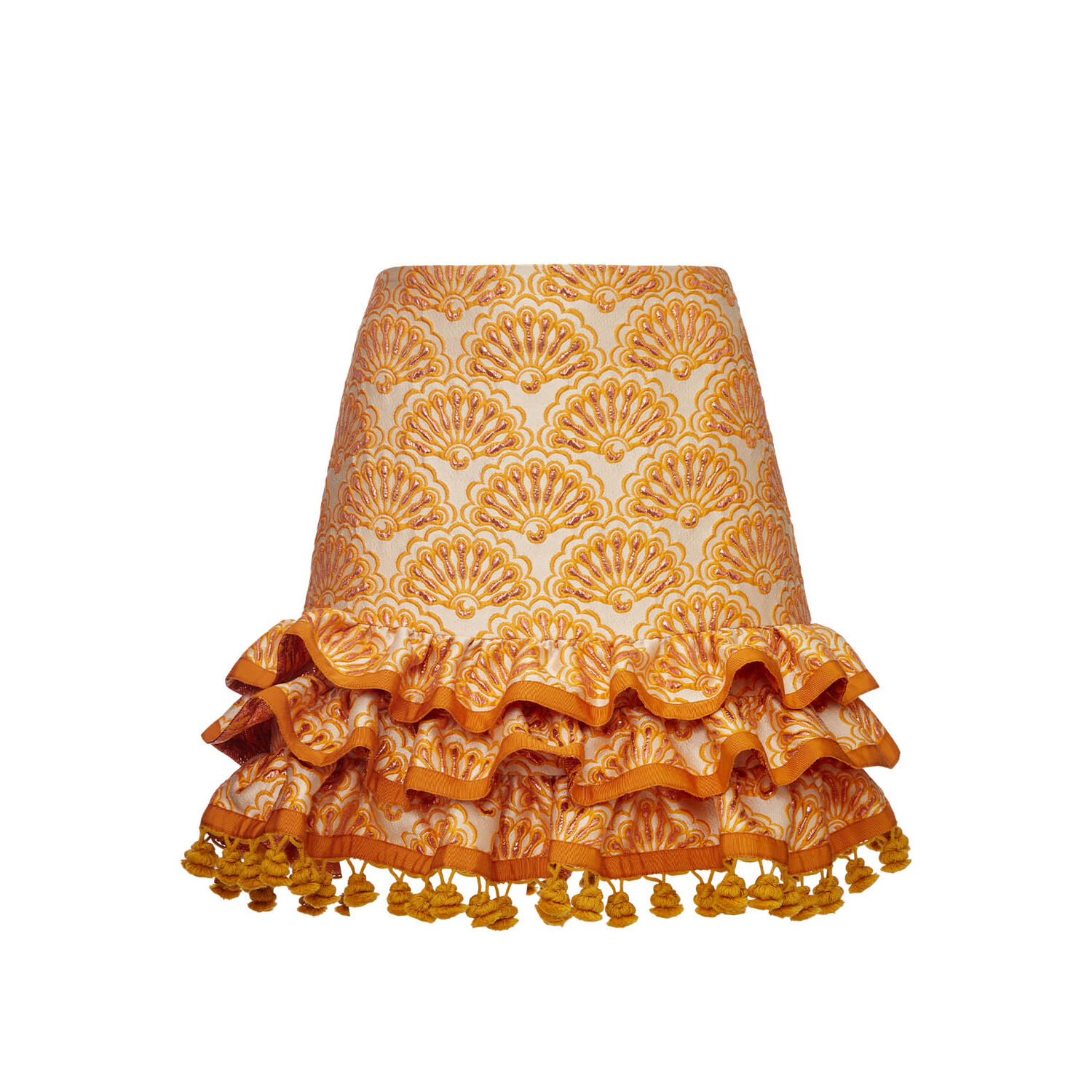 Shop La Doublej Pincho Mini Skirt In Fans Gold