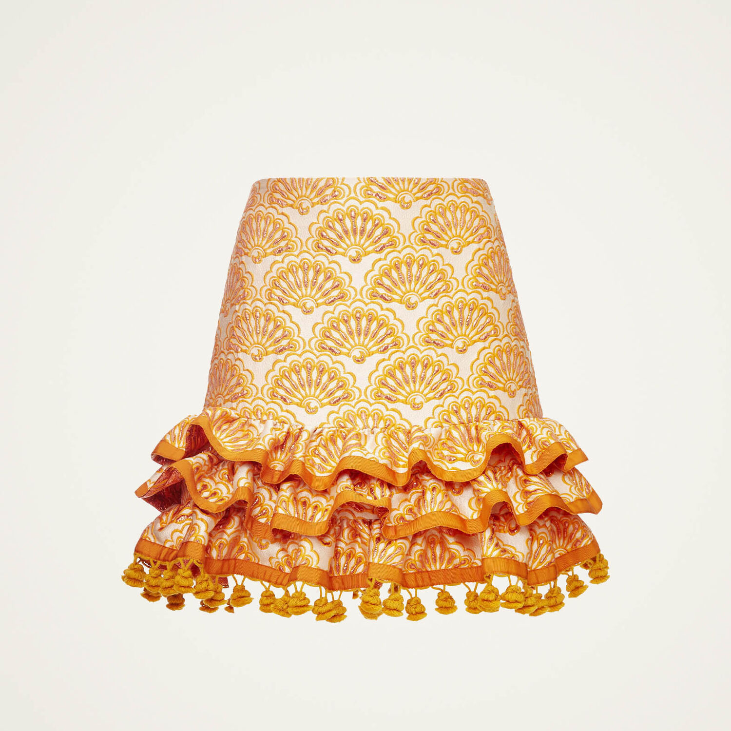 Shop La Doublej Pincho Mini Skirt In Fans Gold