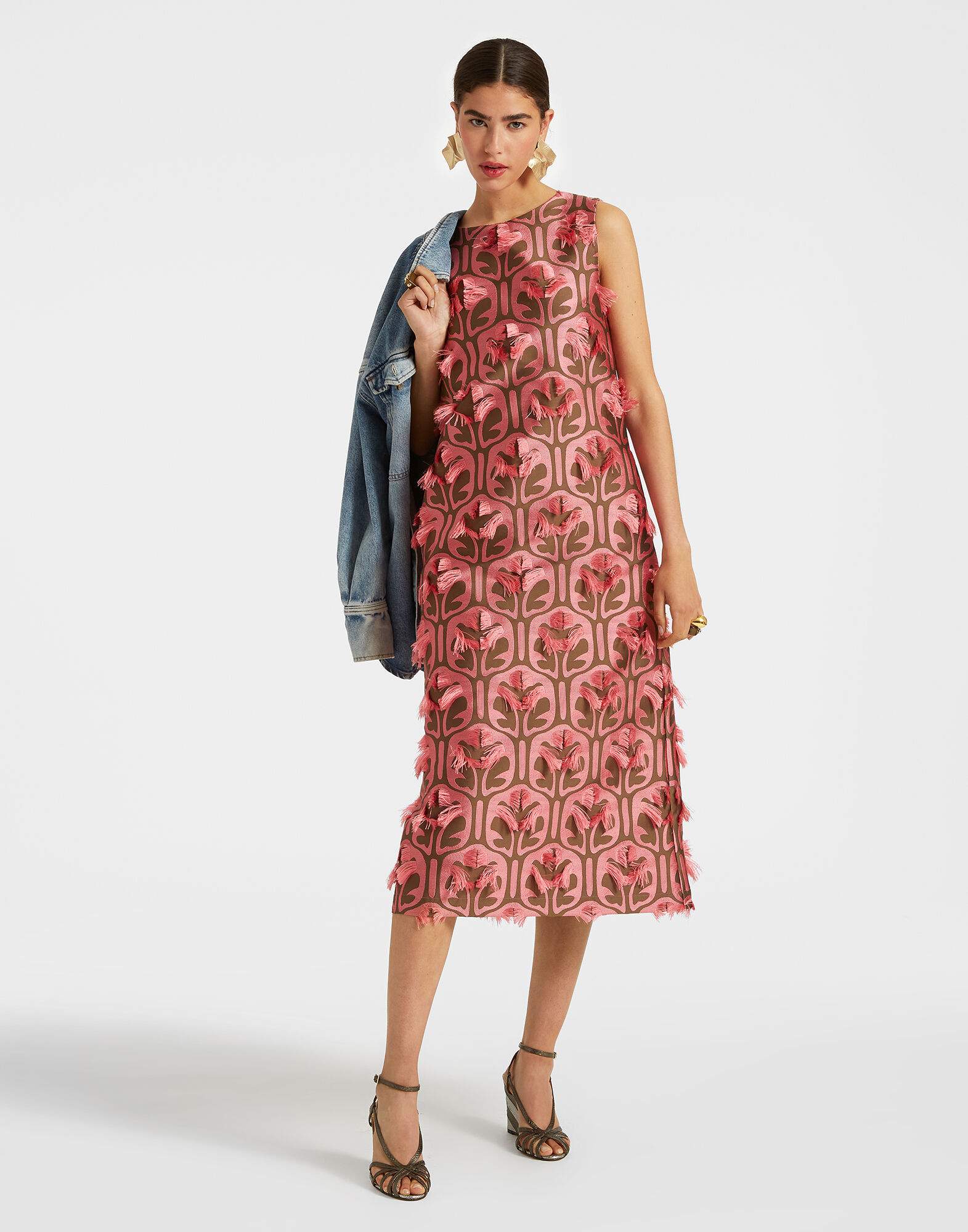 Column Dress in Grove Kaki/Pink for Women | La DoubleJ