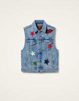 La DoubleJ The Clean Armhole Drifter Vest La DoubleJ The Clean Armhole Drifter Vest Star Of The Show Blue JAC0139DEN011STA03BU03