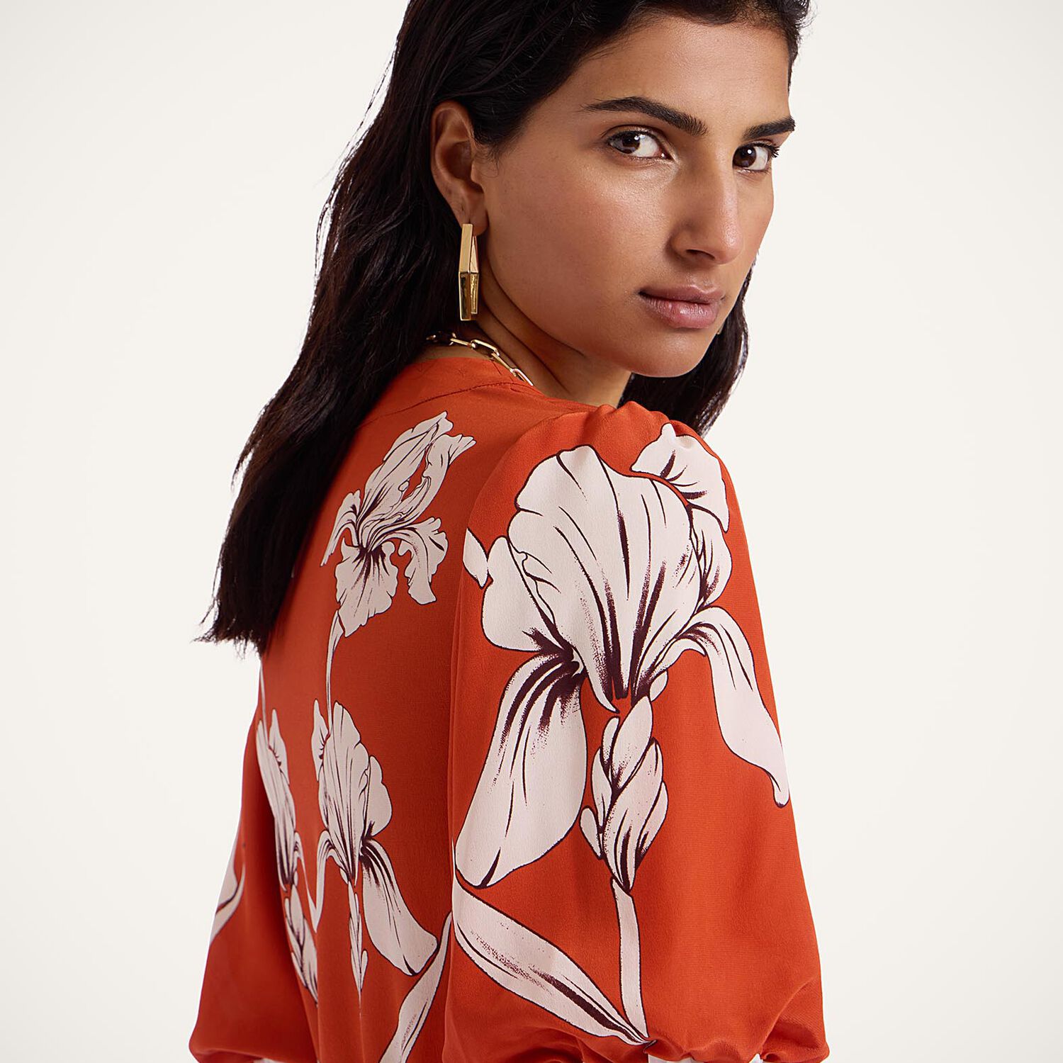Shop La Doublej Marlene Dress In Iris Placée Dark Orange
