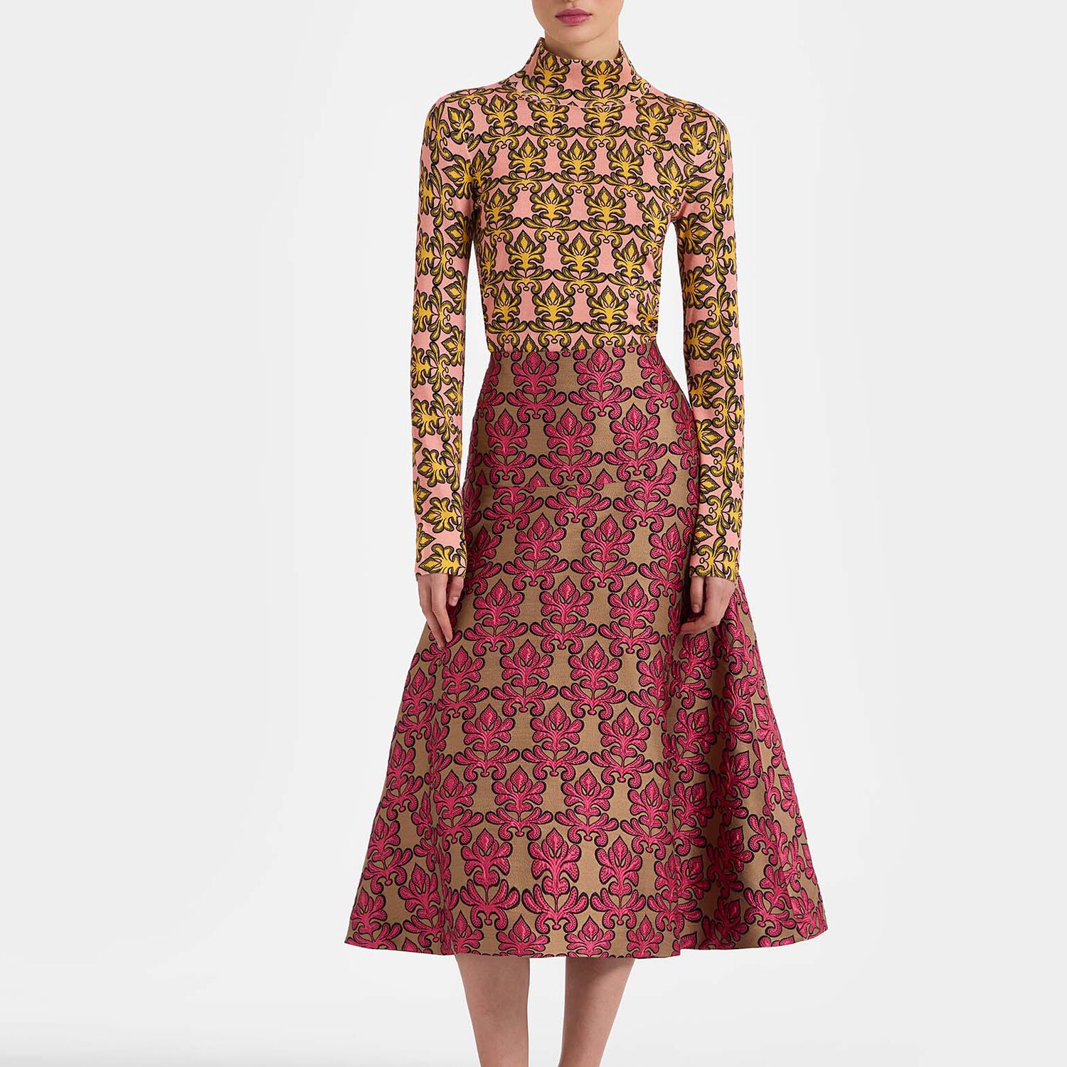 La Doublej Silky Turtleneck In Herald Fuchsia