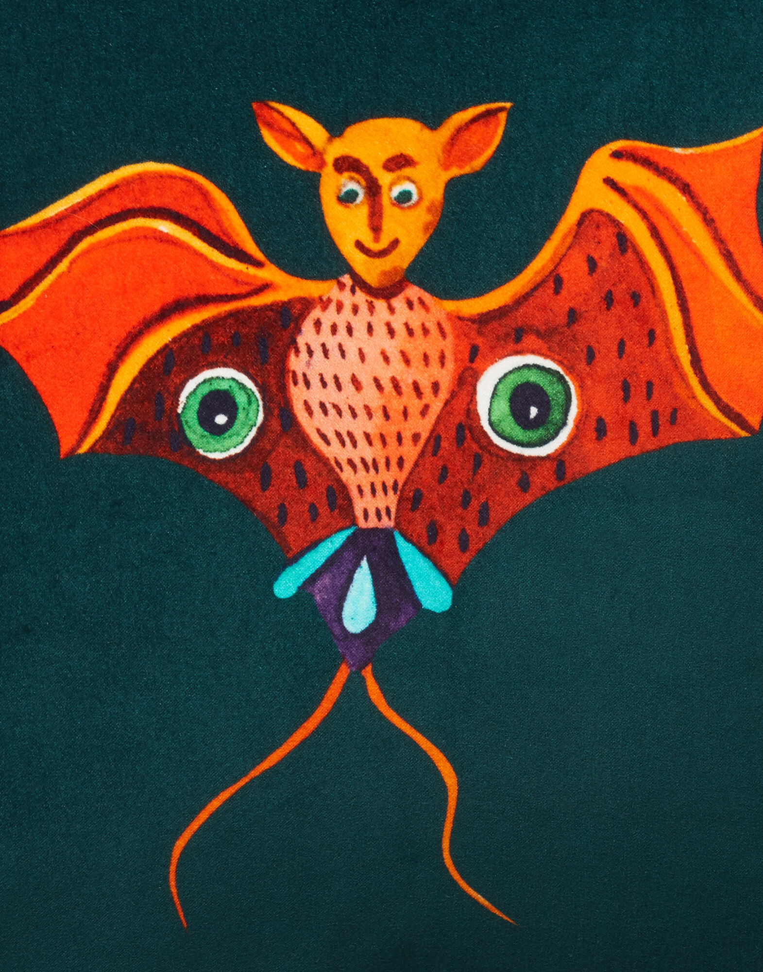 La DoubleJ Velvet Cushion (48X48) Bat CUS0012VEL001HLE0017