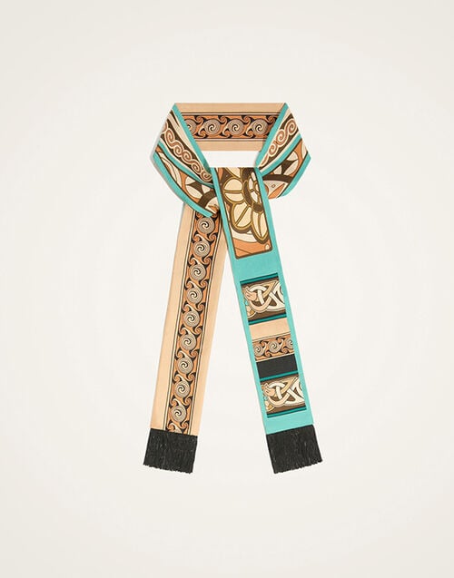 La DoubleJ Skinny Scarf Kells Plac&eacute;e Blue Petrol SCA0075SIL006KEL03BU05