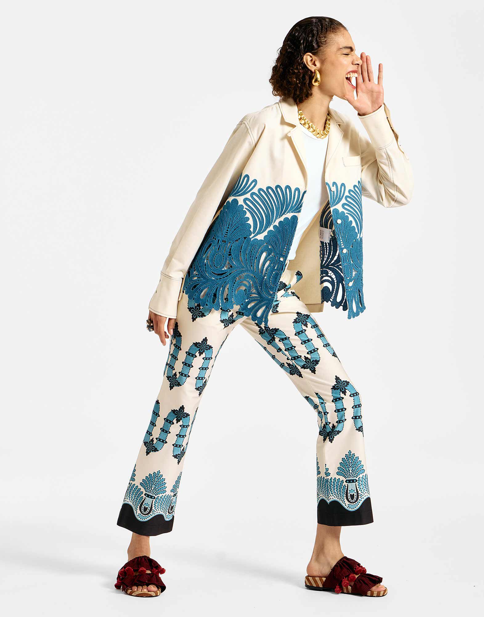 La DoubleJ 24/7 Pants Scirocco Plac&eacute;e Ivory TRO0069COT006SCI03WH04