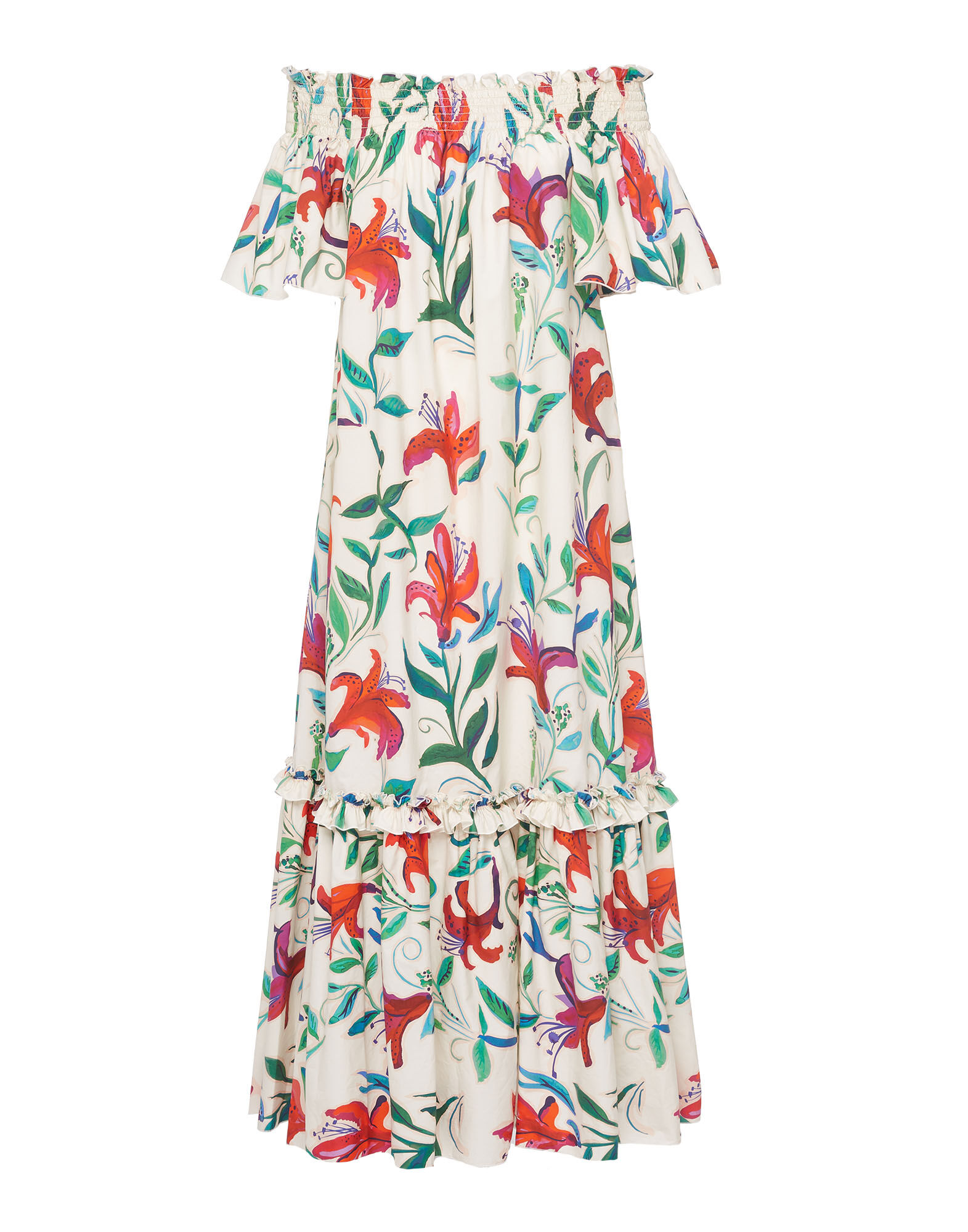 La DoubleJ Capalbio Dress White Lily DRE0320COT001LIY0002