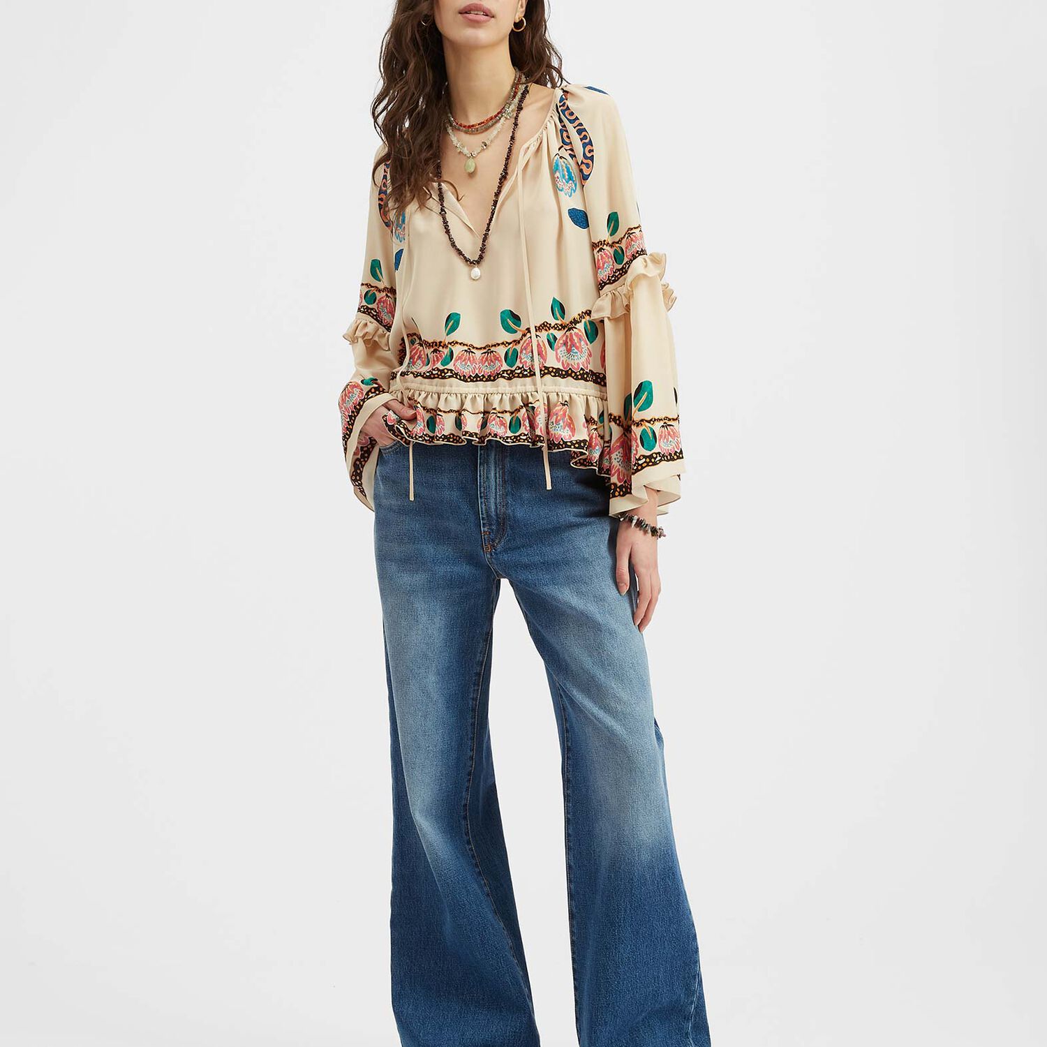 Shop La Doublej Boho Blouse In Eve Ecru