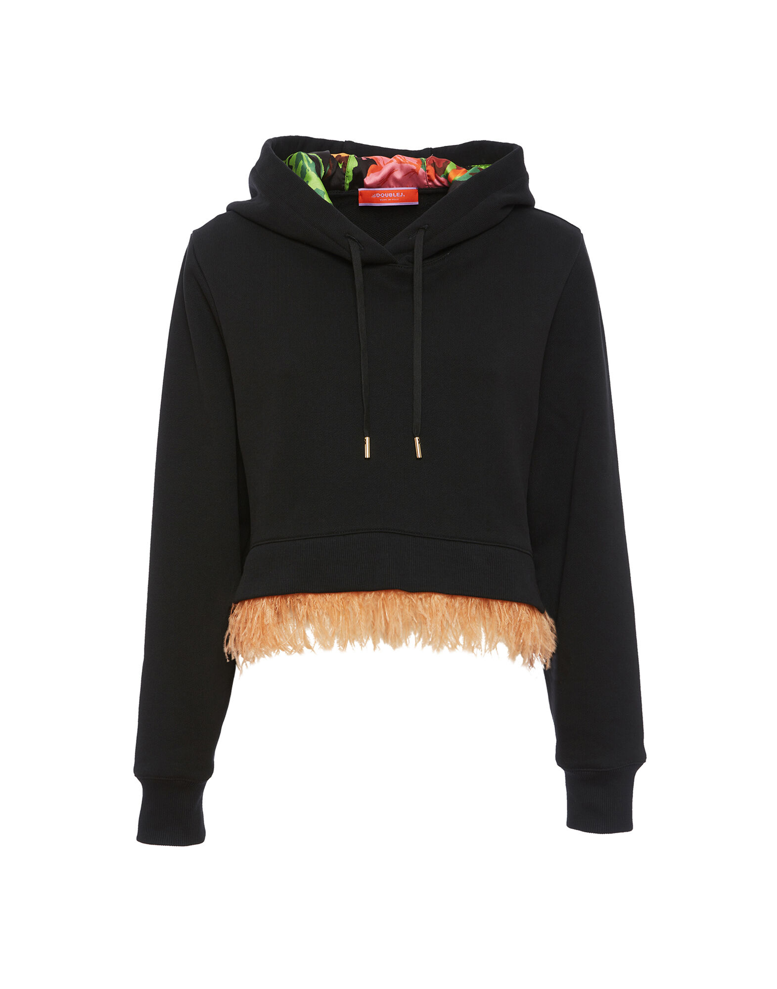 Jersey hoodie outlet with feather print