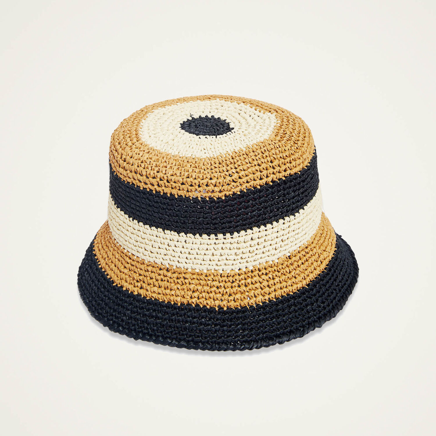 La Doublej Bucket Hat In Color Block Light Beige