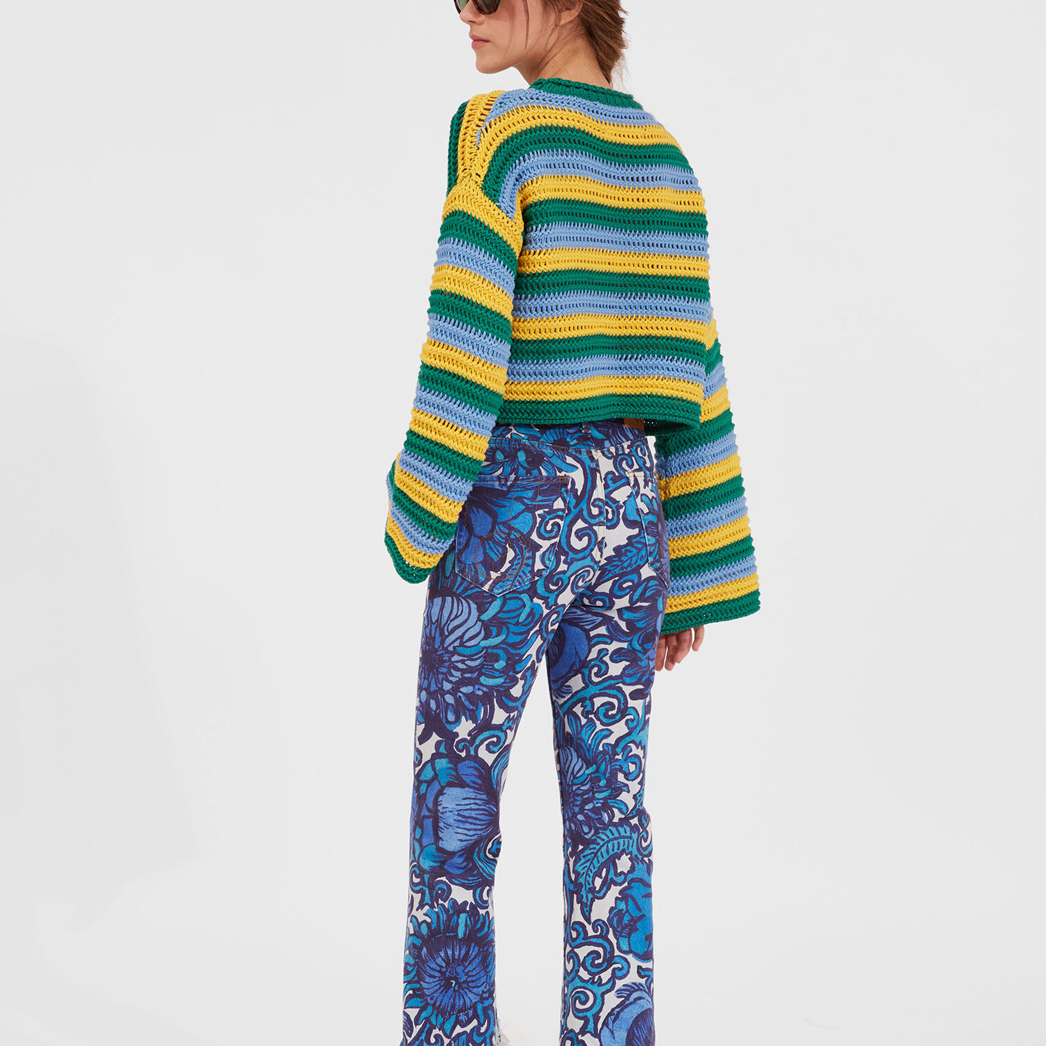 LA DOUBLEJ FANCY CROP JEANS (WITH FEATHERS) 