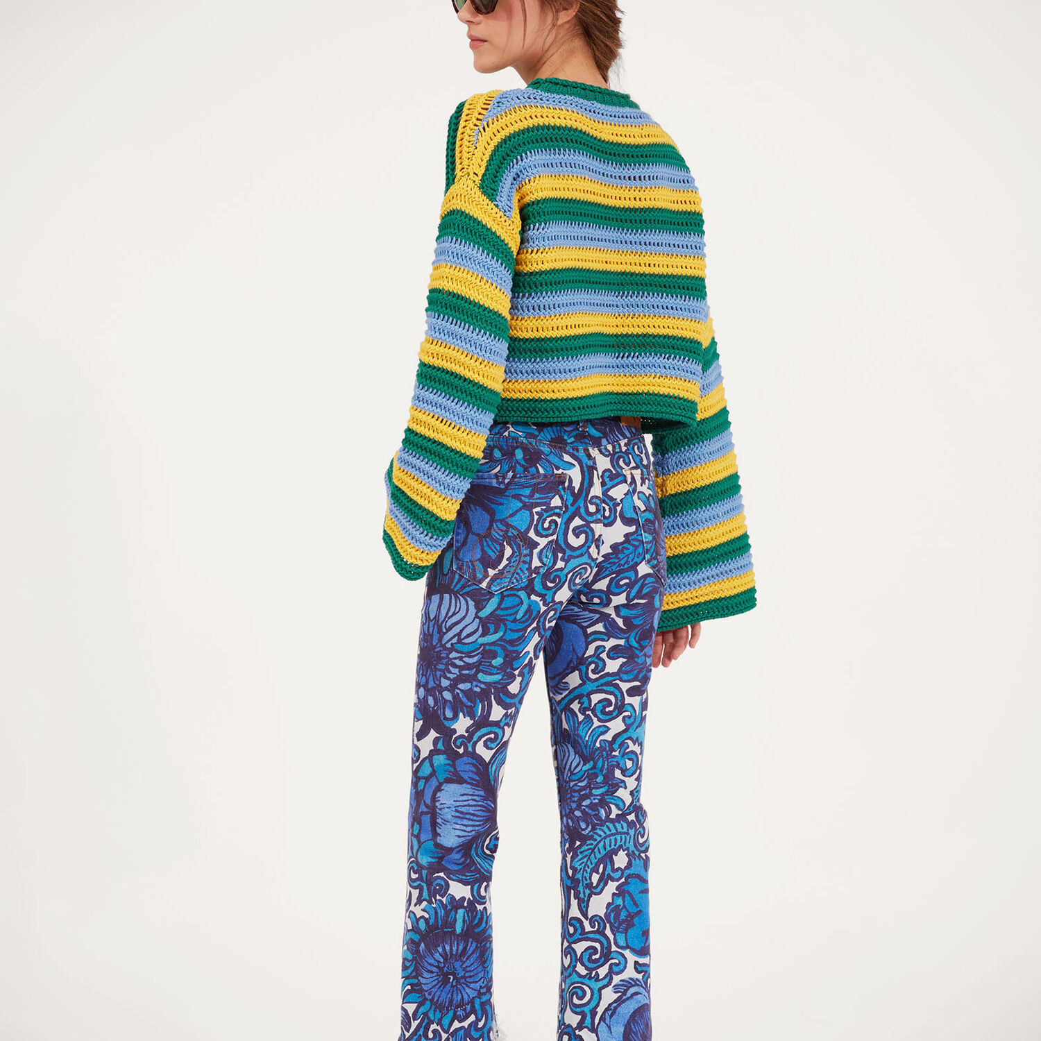 La Doublej Fancy Crop Jeans (with Feathers) In Anemone