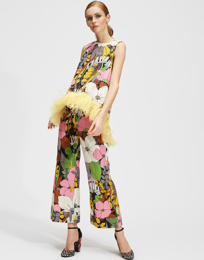 La DoubleJ La Scala Top (With Feathers) La DoubleJ La Scala Top (With Feathers) Big Flower TOP0013COT005BFL0001