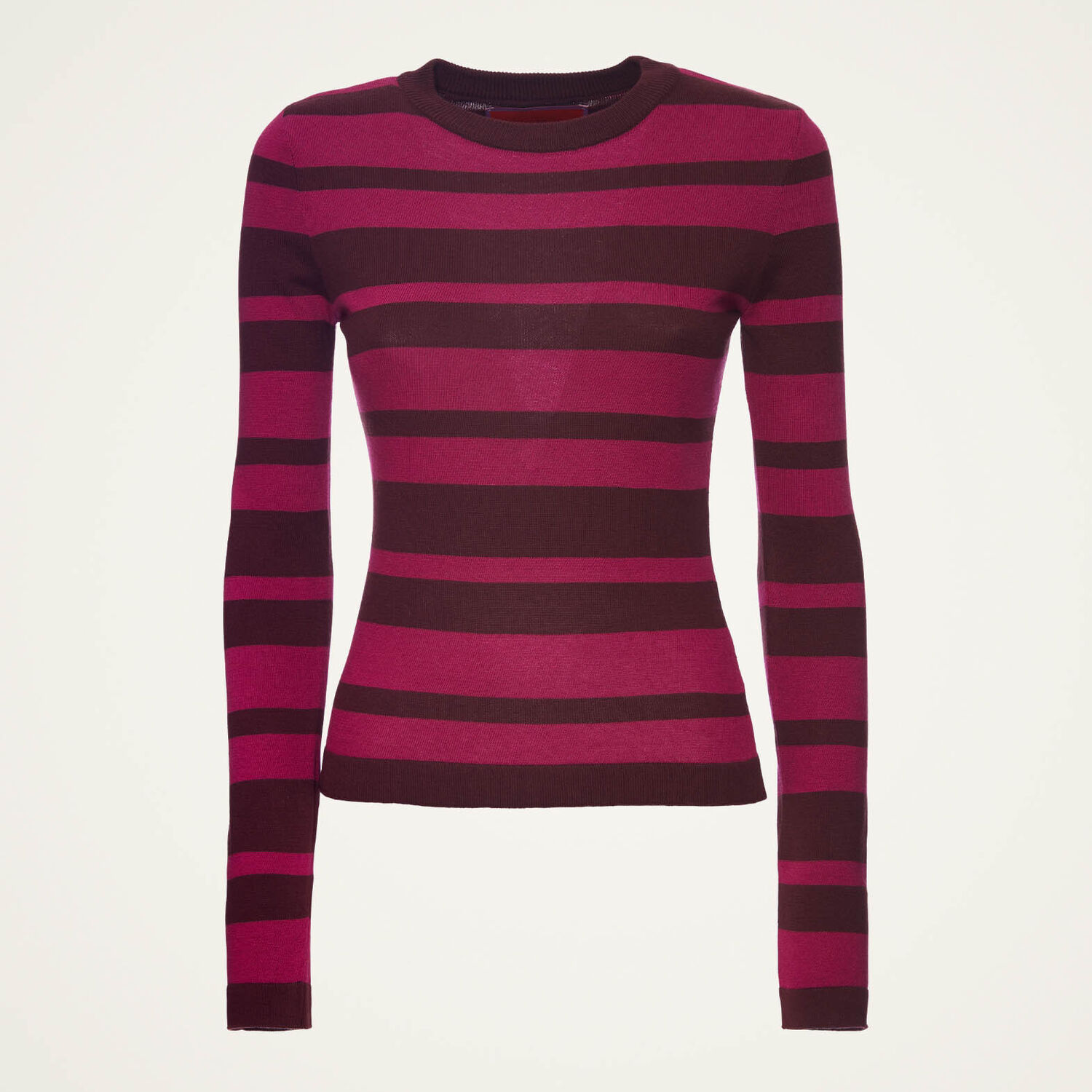 La Doublej Fine-knit Striped Jumper In Solid Fuchsia