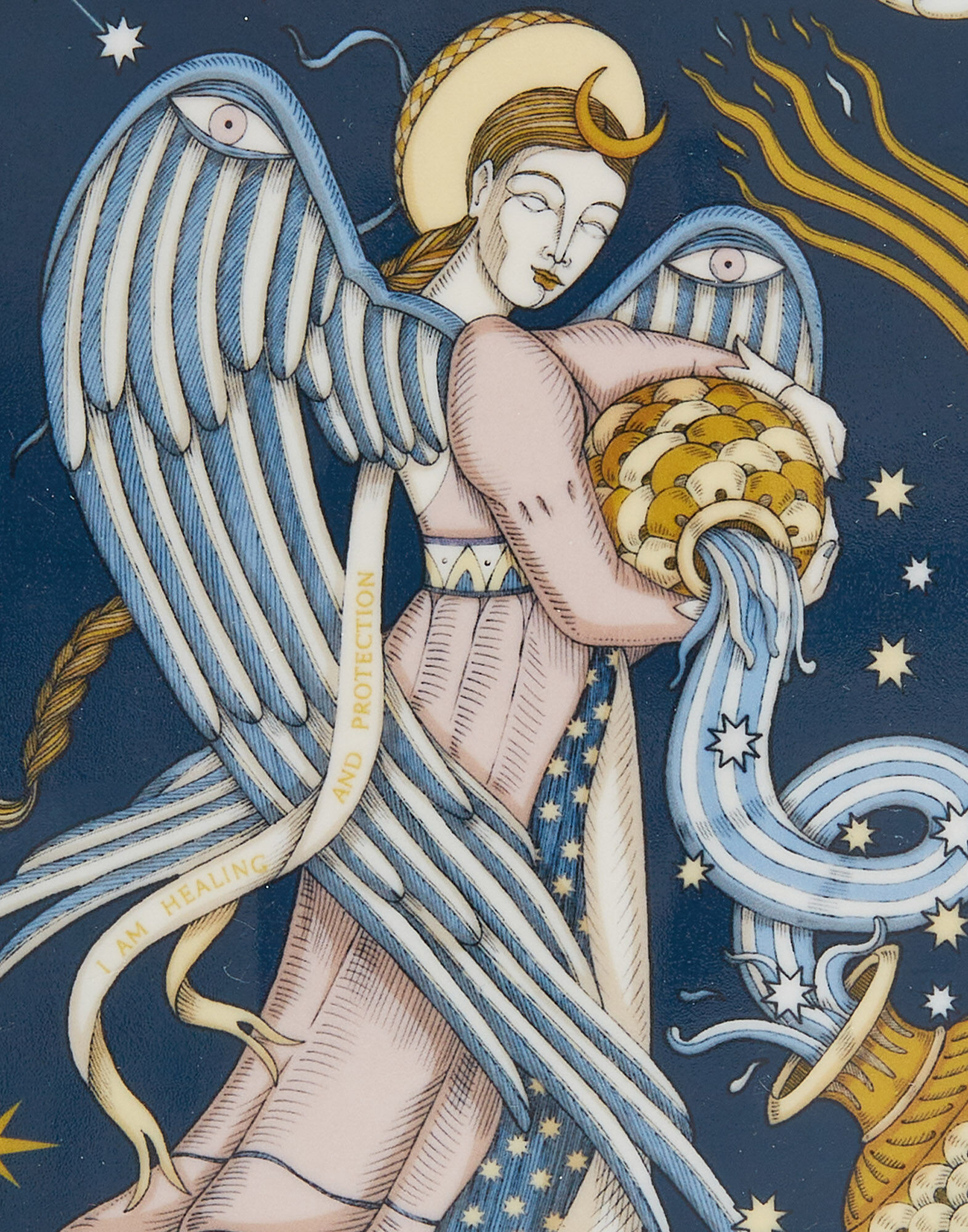 La DoubleJ Trinket Tray The Angel Midnight Blue TRI0008CER001ANG01BU04