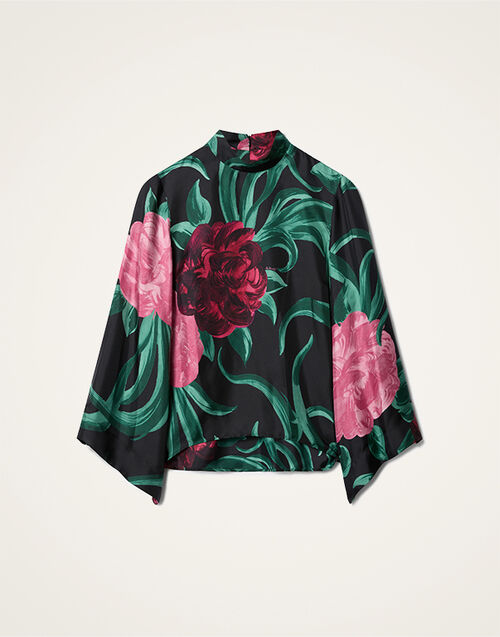 La DoubleJ Make An Exit Top Peony Black TOP0179SIL001PEO05BL01