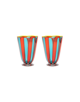 La DoubleJ Rainbow Glasses Set Of 2 &#40;Ridged&#41; Red/Blue GLA0023MUR001MUL0041