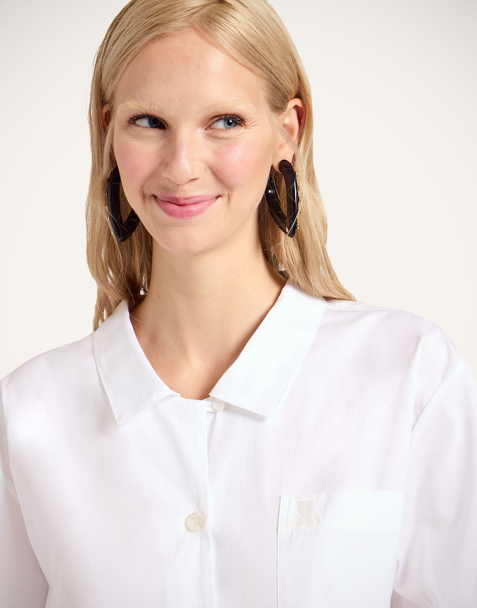 La DoubleJ Polo Short Shirt Solid White SHI0141COT064SOLIDWH01